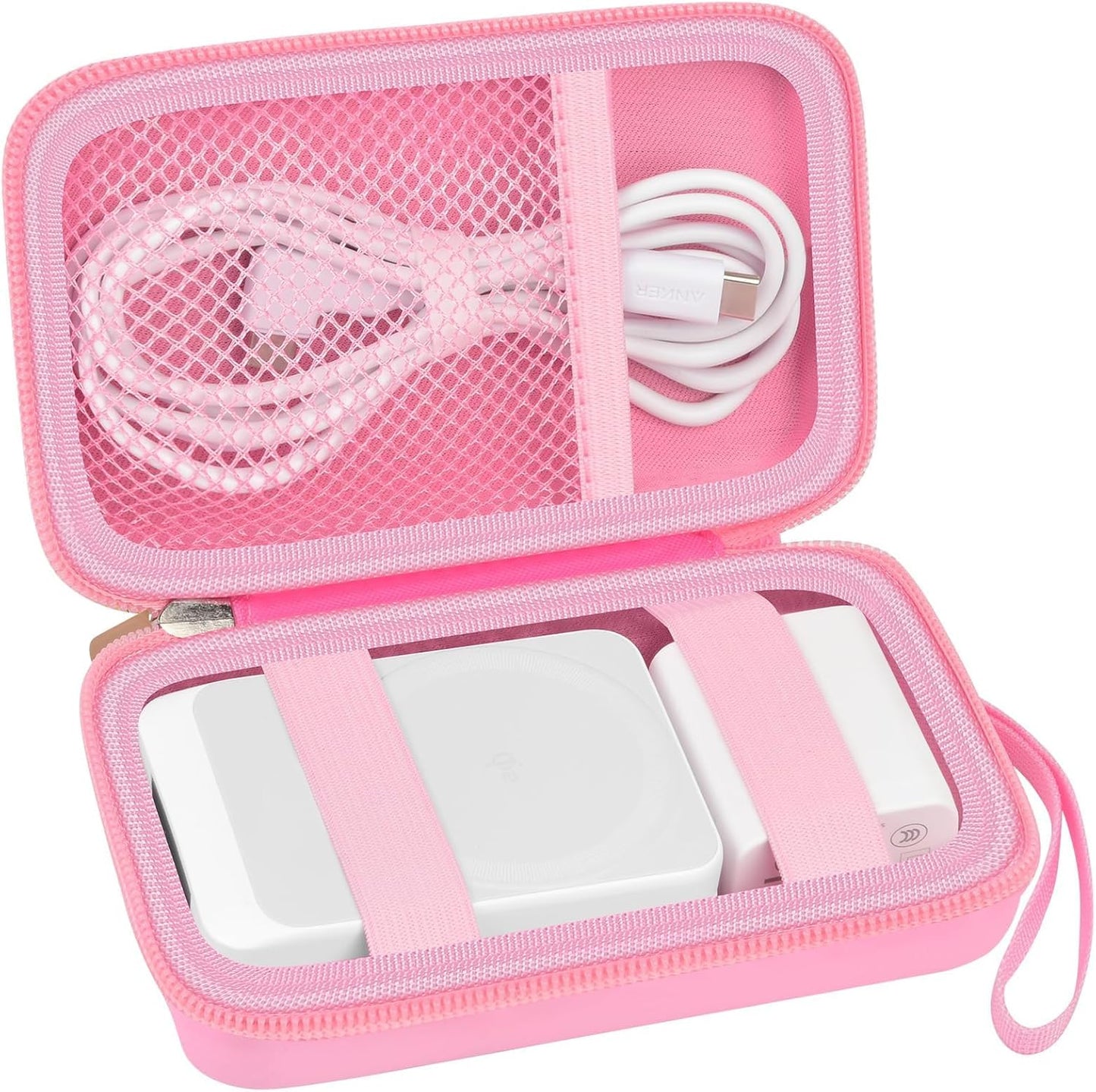 Case for Anker MagGo 3-in-1/MagGo UFO Charging Station,for Augnner for Iseyyox for Apple MagSafe Duo/for LISEN/for RTOPSMagSafe Wireless Charger Foldable Magnetic Charging Stand Storage Box-Pink