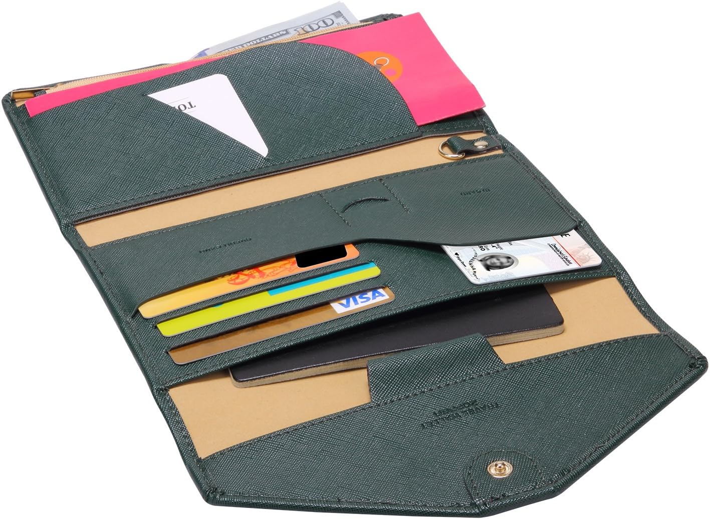 ZOPPEN Mulit-purpose Rfid Blocking Passport Holder Travel Wallet (Ver.4) Passport and Vaccine Card Holder ComboTri-fold Document Organizer Travel Essentials