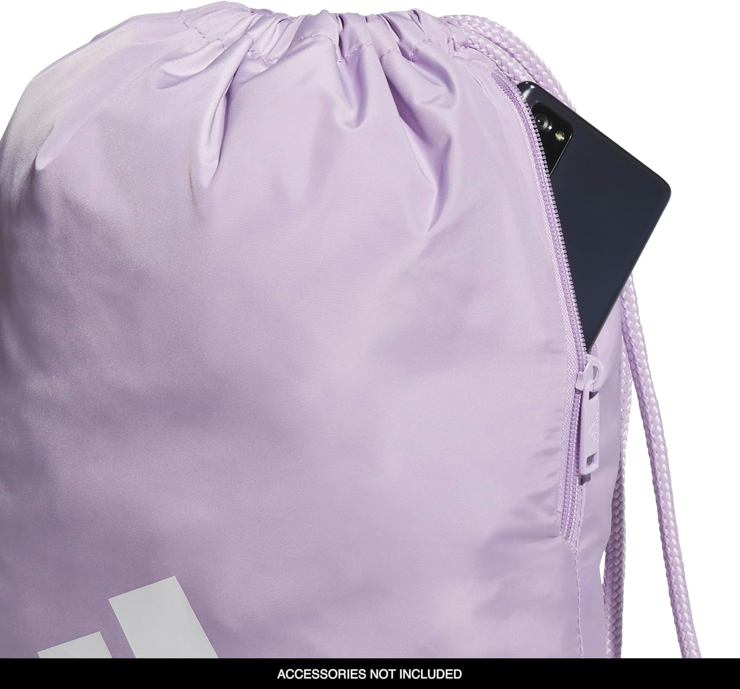 adidas Ready Sackpack – Drawstring Backpack Lightweight Small Gym Bag, Powder Plum Purple/White/1.0, One Size