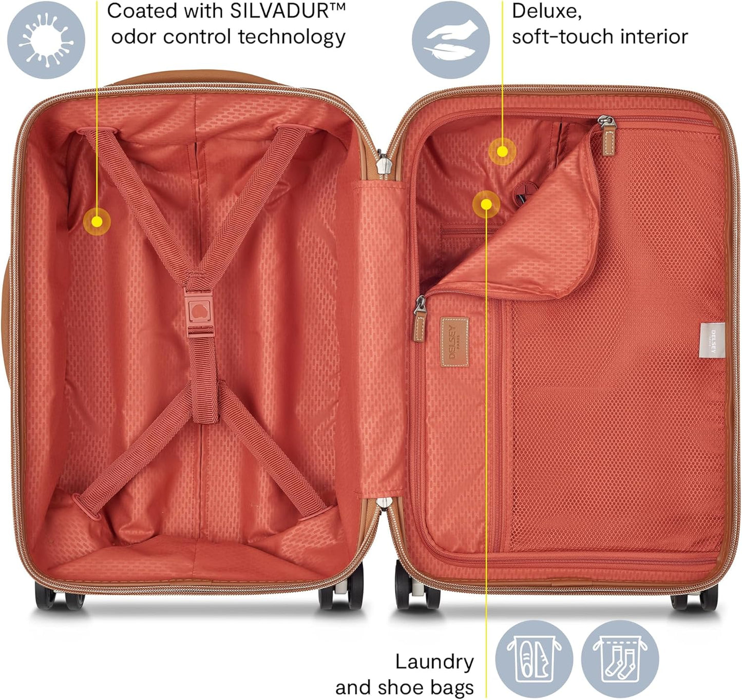 DELSEY PARIS Chatelet Air 2.0 Hardside Luggage with Spinner Wheels, Angora, Carry on 19 Inch