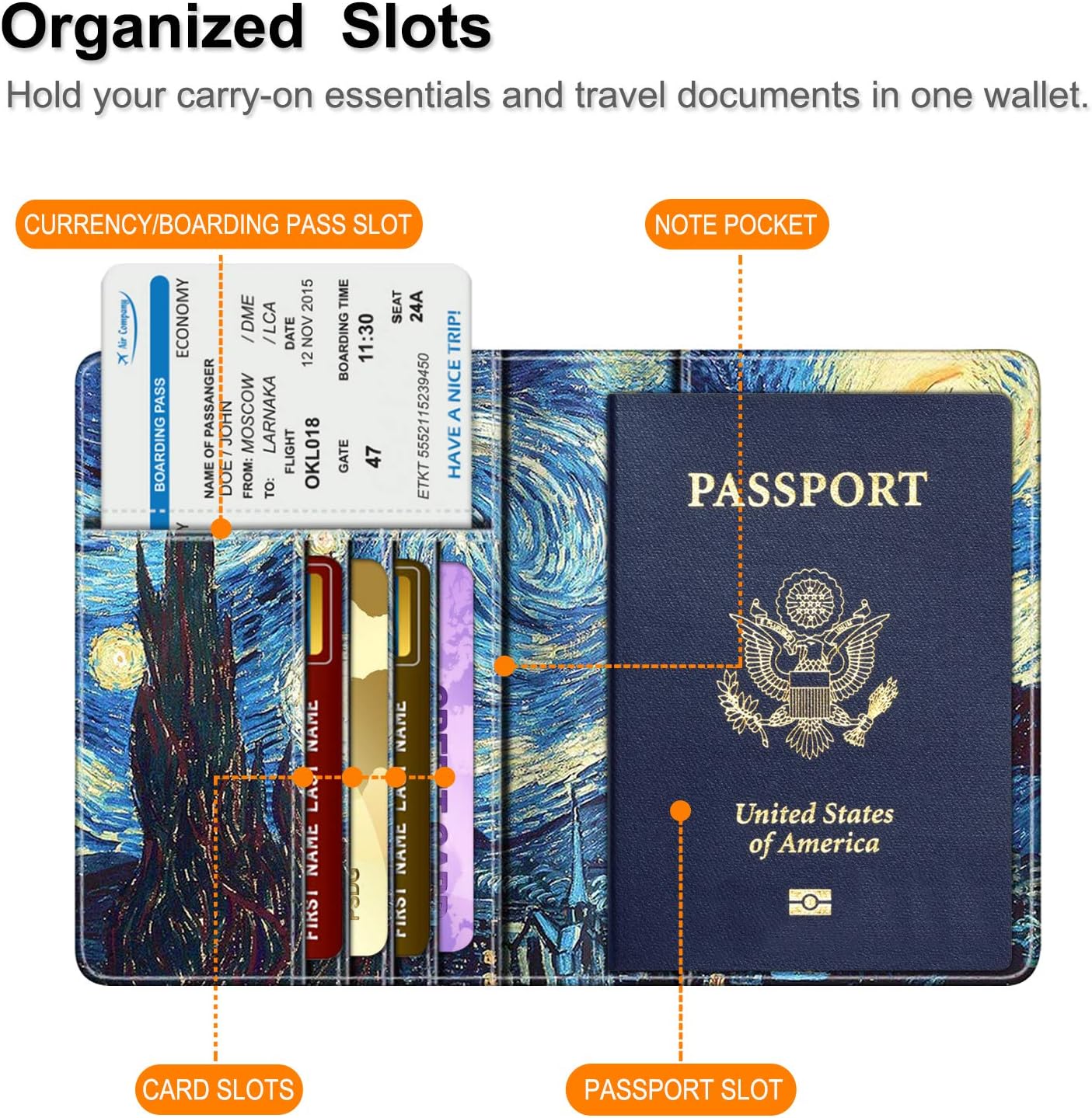 FINTIE Passport Holder, Slim Travel Wallet RFID Blocking Card Case Cover Passport Cover Protector Essentials with Credit Card Slots for Women/Men