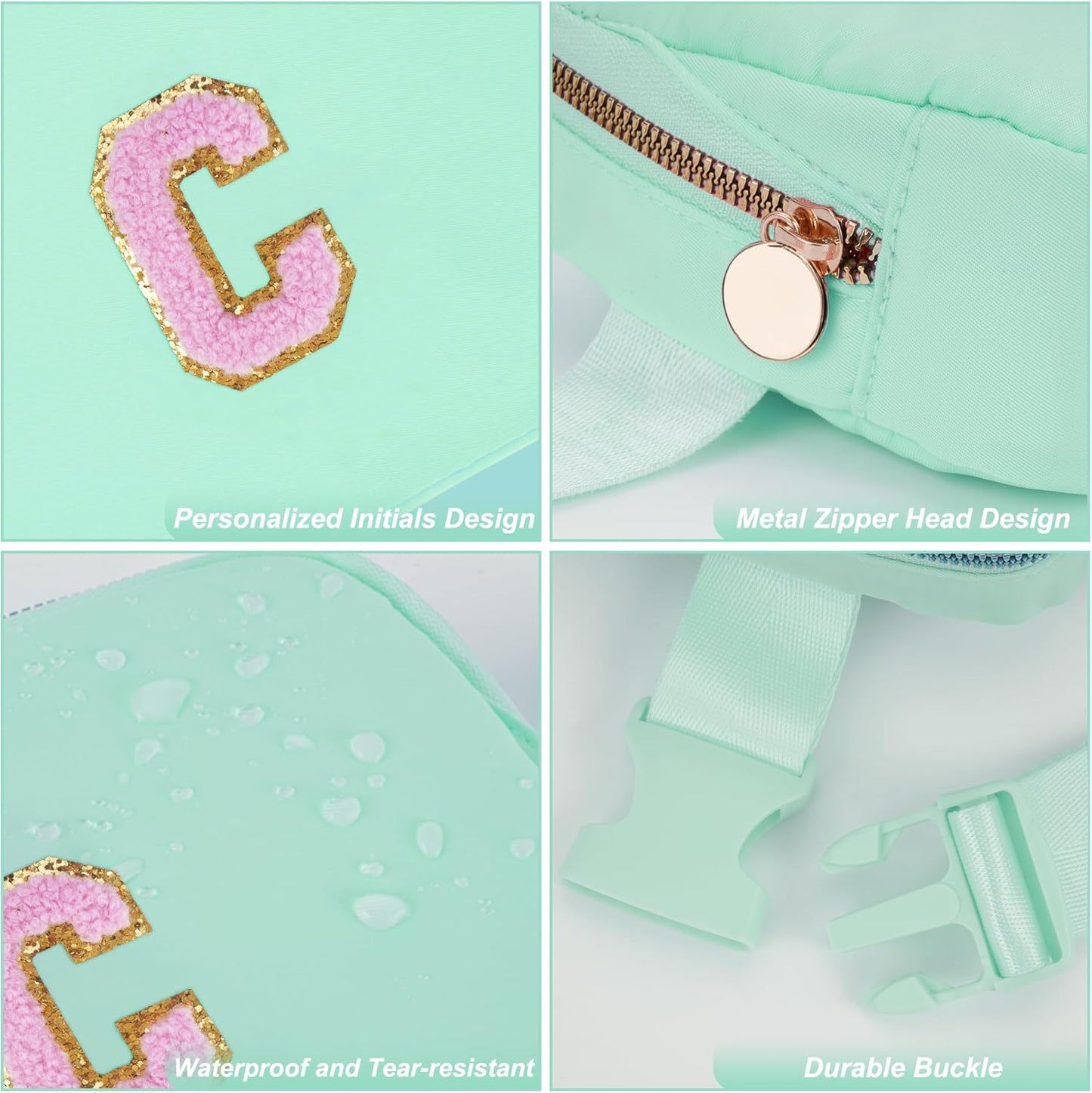 Belt Bag Fanny Pack Crossbody Bags with Initials Letter Patch Cute Stuff Birthday Gifts for