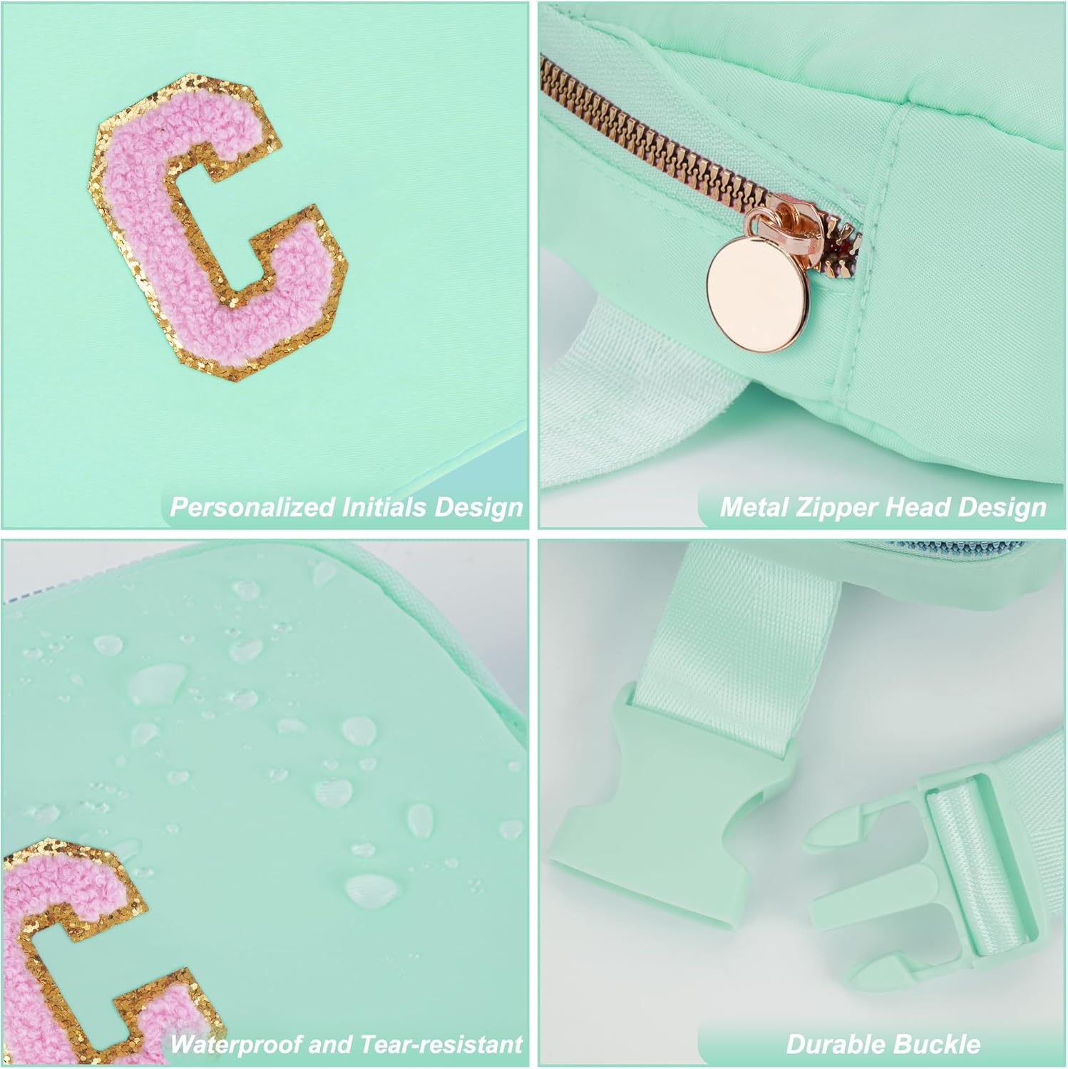 Belt Bag Fanny Pack Crossbody Bags with Initials Letter Patch Cute Stuff Birthday Gifts for