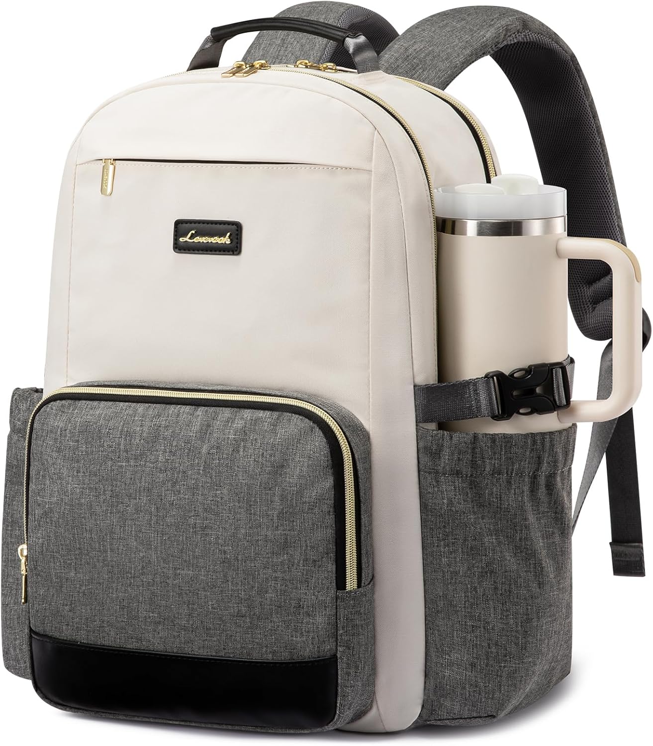 LOVEVOOK Laptop Backpack for Women with Pouch Pocket for Large Capacity Cup,15.6 Inch Laptop