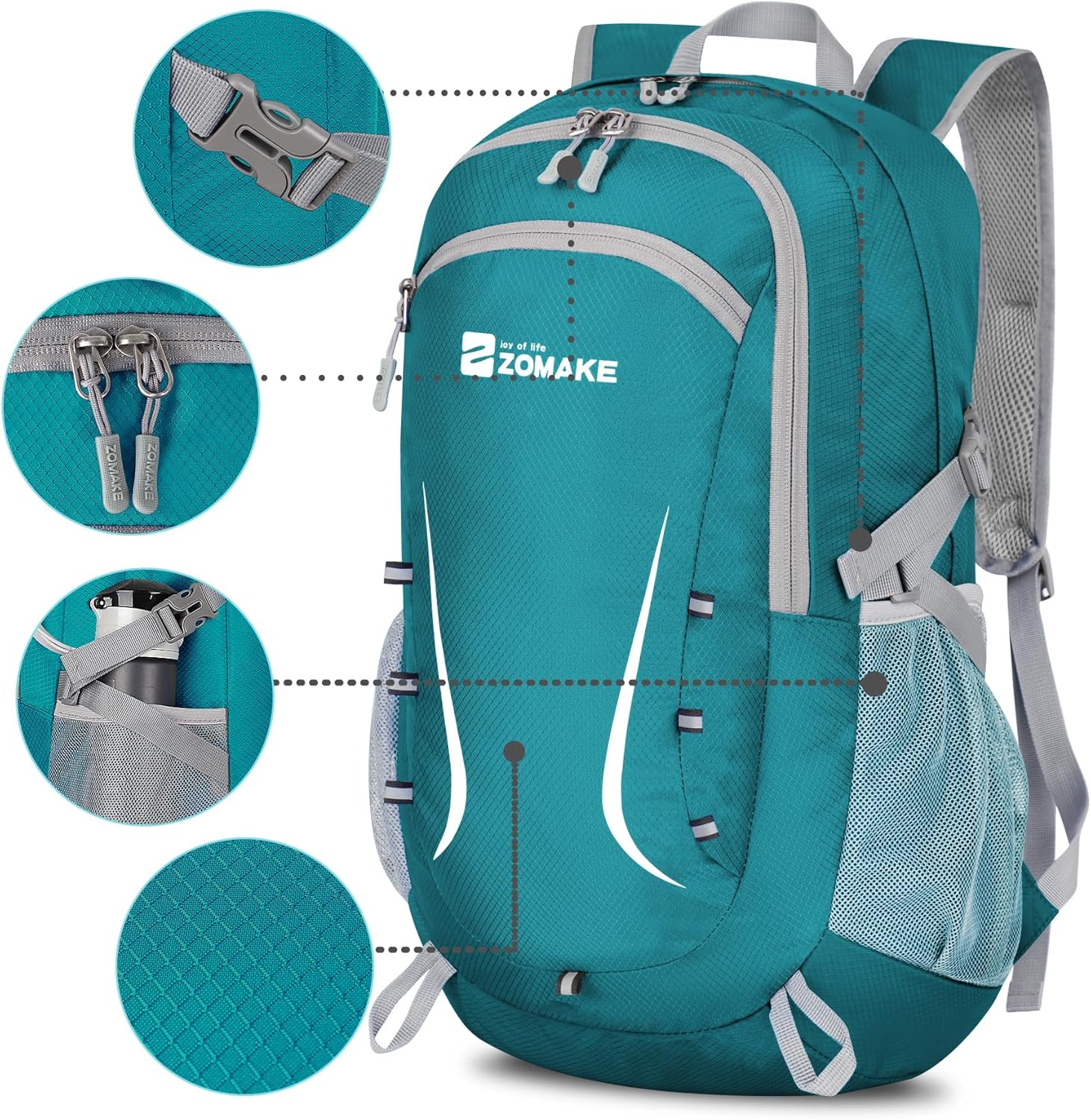 ZOMAKE Lightweight Packable Backpack 35L, Foldable Backpacks Water Resistant Collapsible Light
