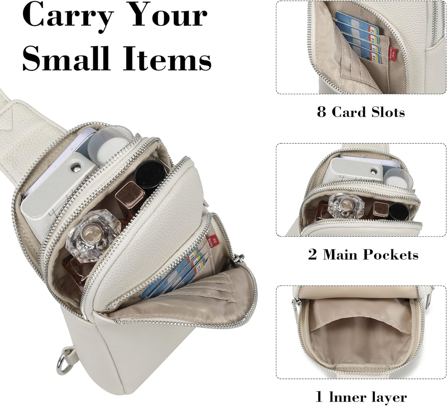 INICAT RFID Blocking Sling Bag Anti Theft Crossbody Bags for Women Travel Fanny Pack Cross Body for Woman Chest Bag