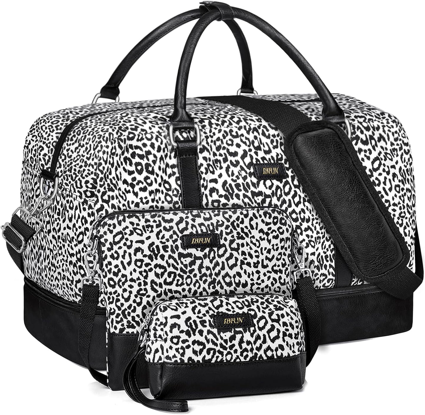 IBFUN Weekender Bags for Women, 21" Weekender Travel Bag, Travel Duffle Bag with Shoe Compartment Carry on Overnight Duffel Bag for Weekend Travel Business Trip, 3PCS