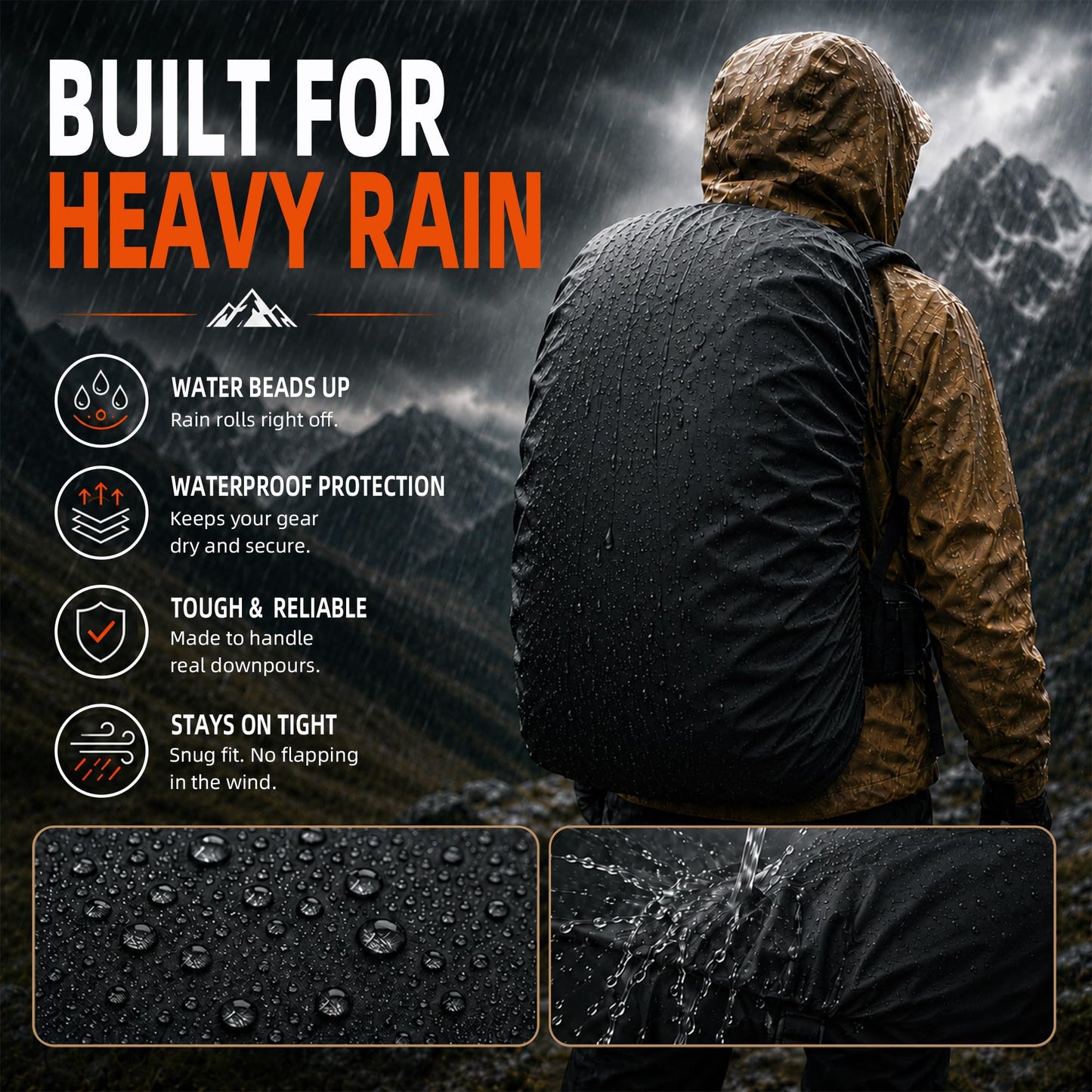 Frelaxy Waterproof Backpack Rain Cover, Pack Covers for Hiking, Travel