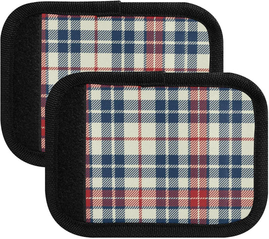 2Pcs Luggage Handle Wrap Suitcase Identifier Handle Covers Tags Soft Travel Bags Luggage Handle Gripper Accessories for Airplane Flying Plaid Black Red