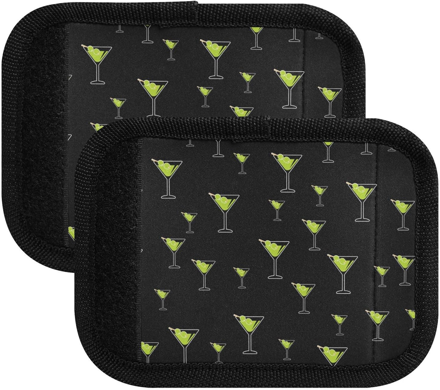Martini Glass 2 Pack Luggage Handle Wrap for Suitcase Luggage Identifier Travel Tags Handle Protection Sleeve Cover
