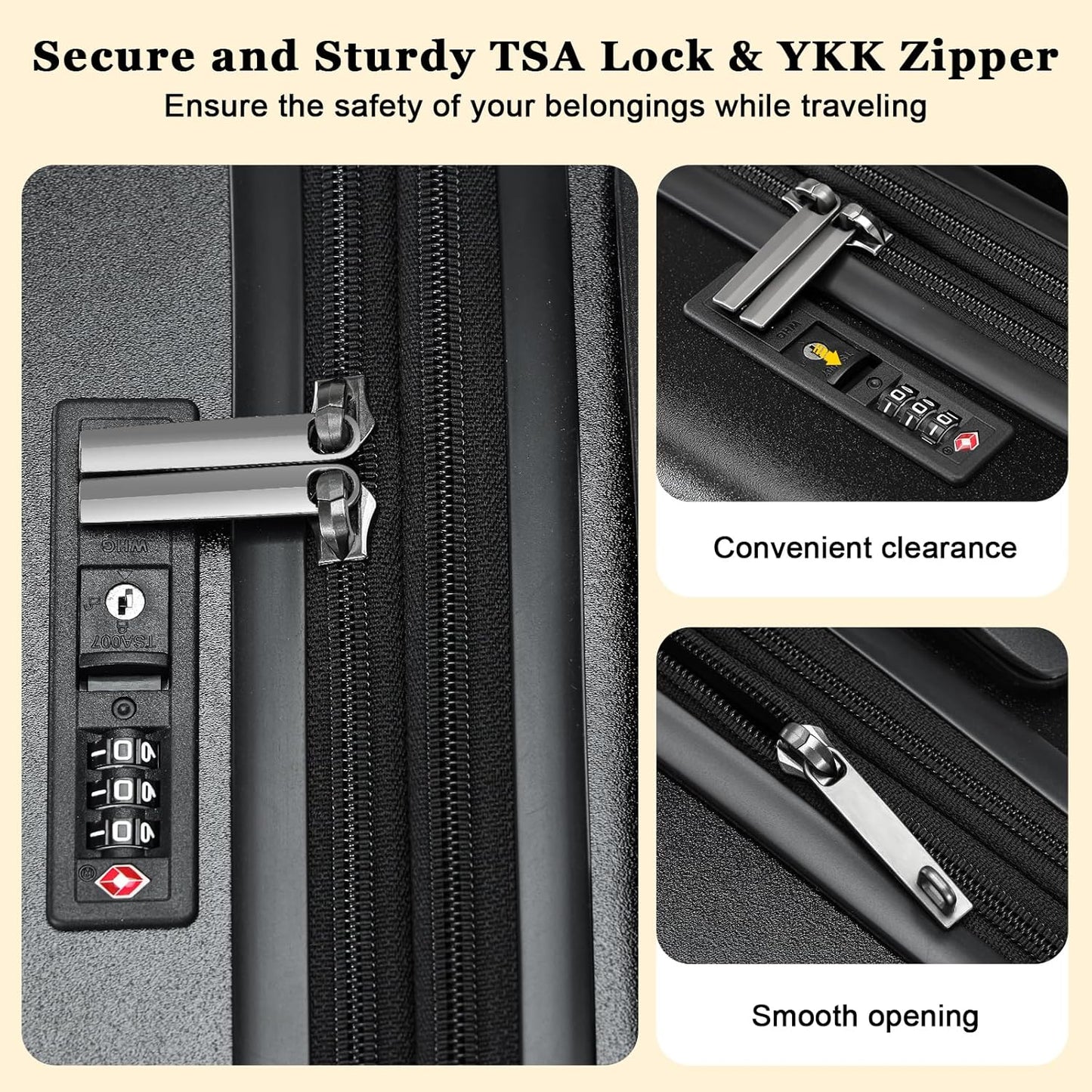 16 Inch Carry On Luggage Airline Approved, Expandable Lightweight ABS+PC Hard Shell Suitcases with