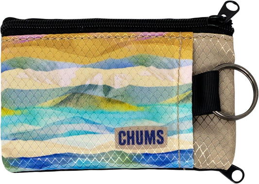 Chums Surfshorts Wallet - Lightweight Slim Wallet w/ RFID Blocking Card - Zippered, Minimalist Wallet w/Key Ring - Patterns