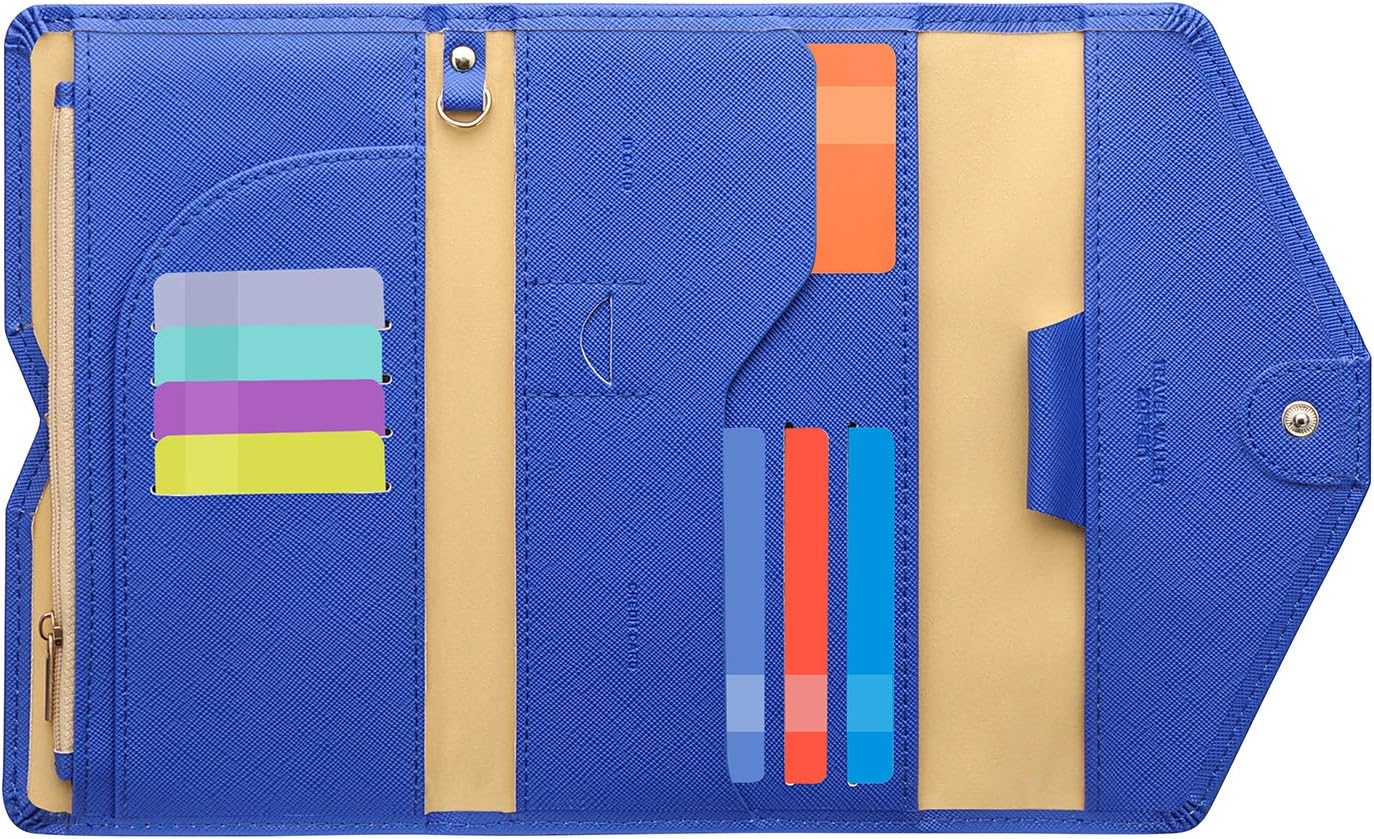 ZOPPEN Mulit-purpose Rfid Blocking Passport Holder Travel Wallet (Ver.4) Passport and Vaccine Card Holder ComboTri-fold Document Organizer Travel Essentials