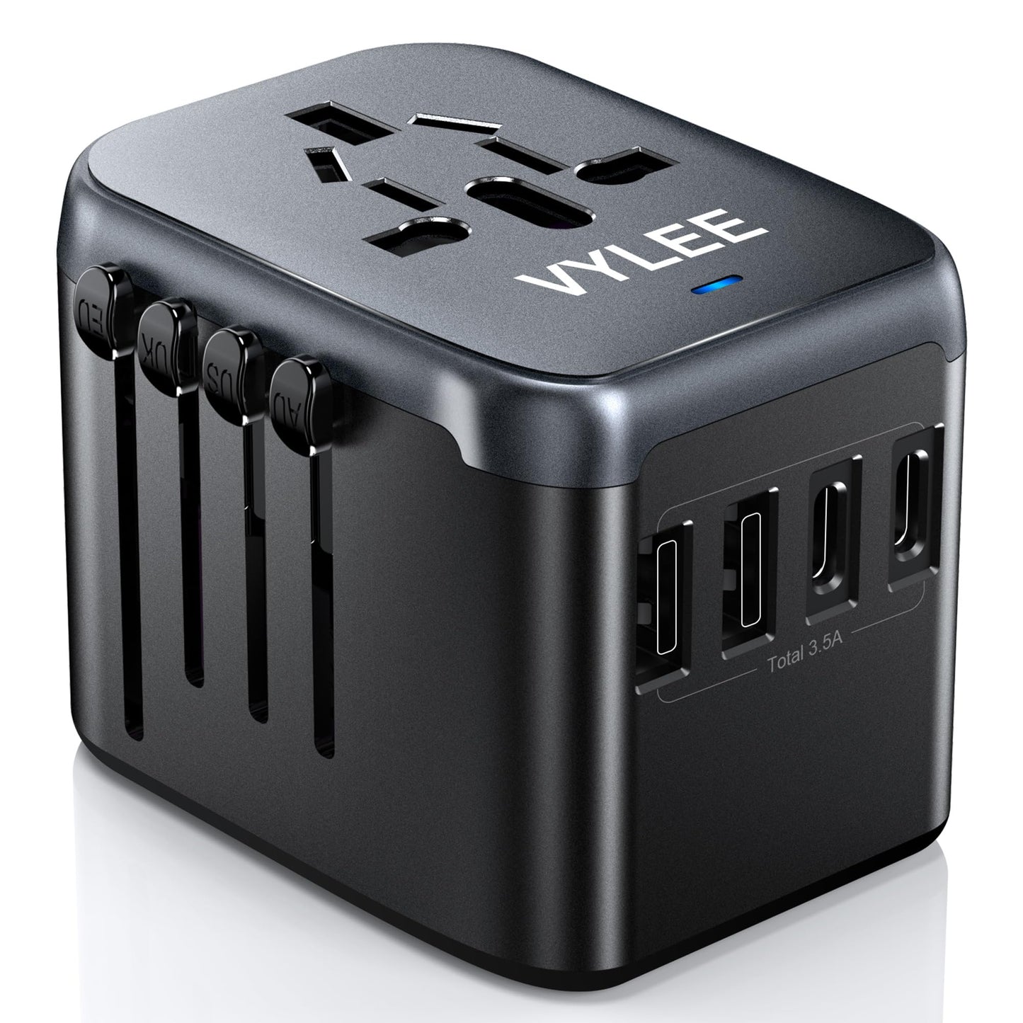 VYLEE Universal Travel Adapter, 5 in 1 International Power Adapter