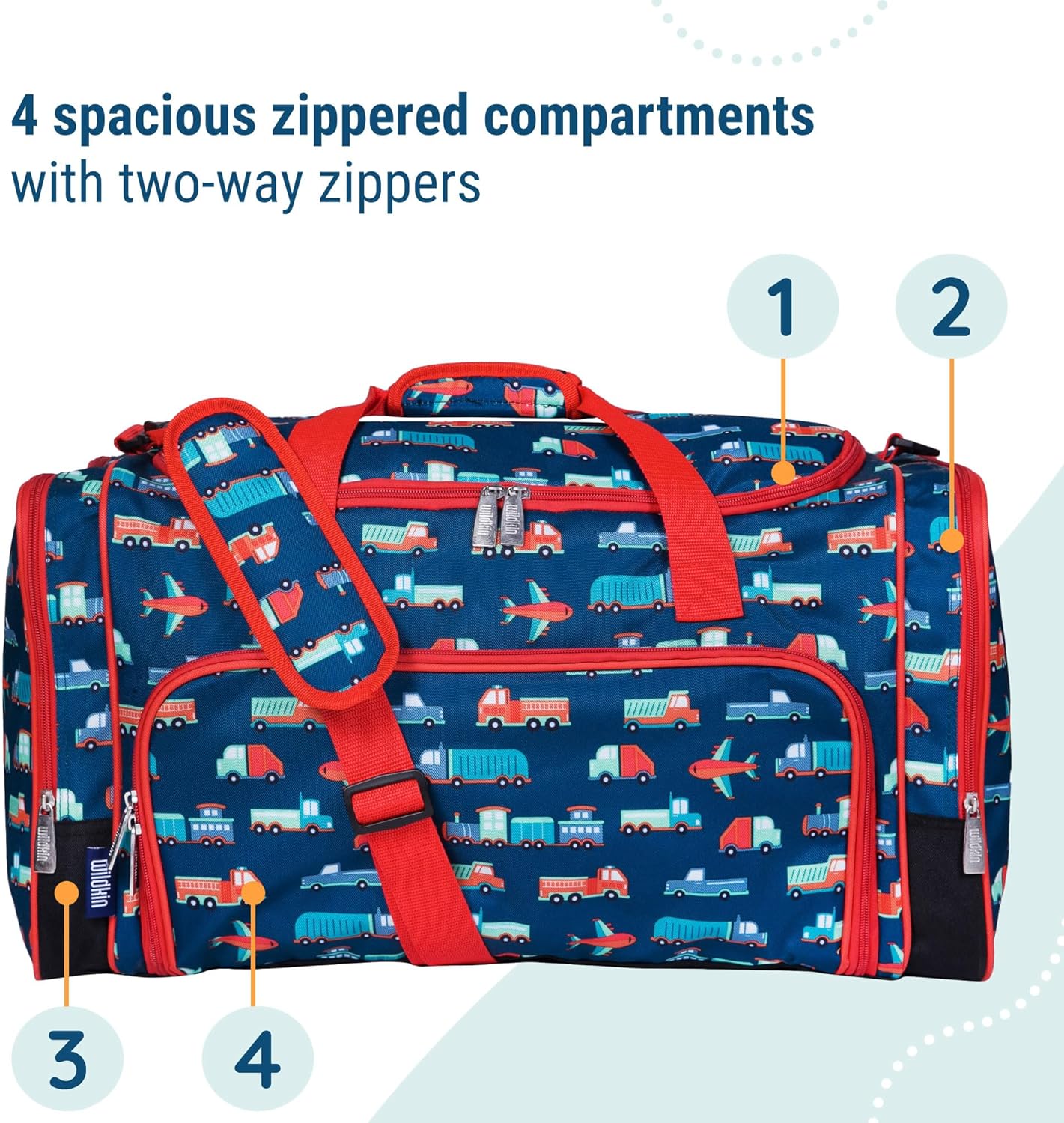 Wildkin Kids Weekender Duffel Bag – Carry-On Size for School, Travel, & Sleepovers