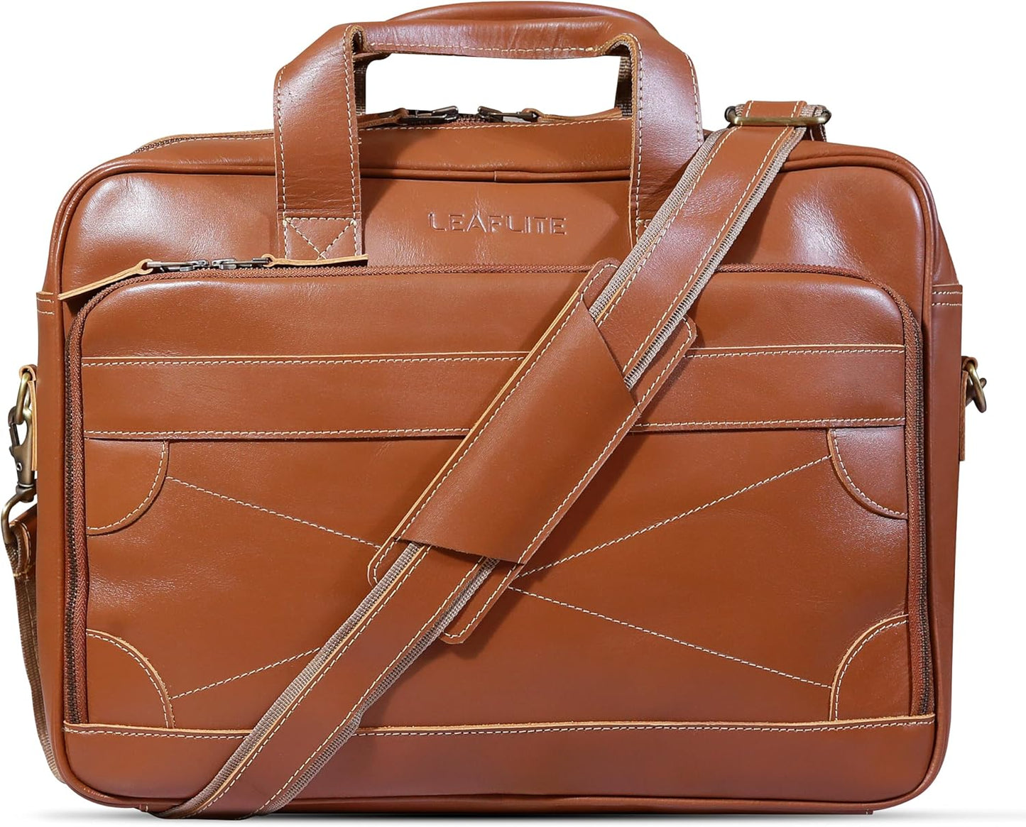 16" Leather Laptop Bag for Men and Women - Meeting Bag / Briefcase