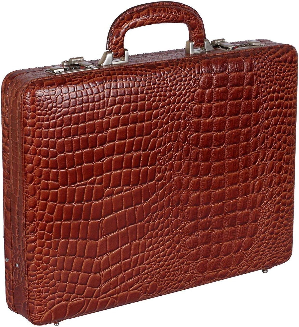 Full Grain Leather Briefcase Attache Case For Unisex Size L17xW3xH12 Inches Briefcase Bag