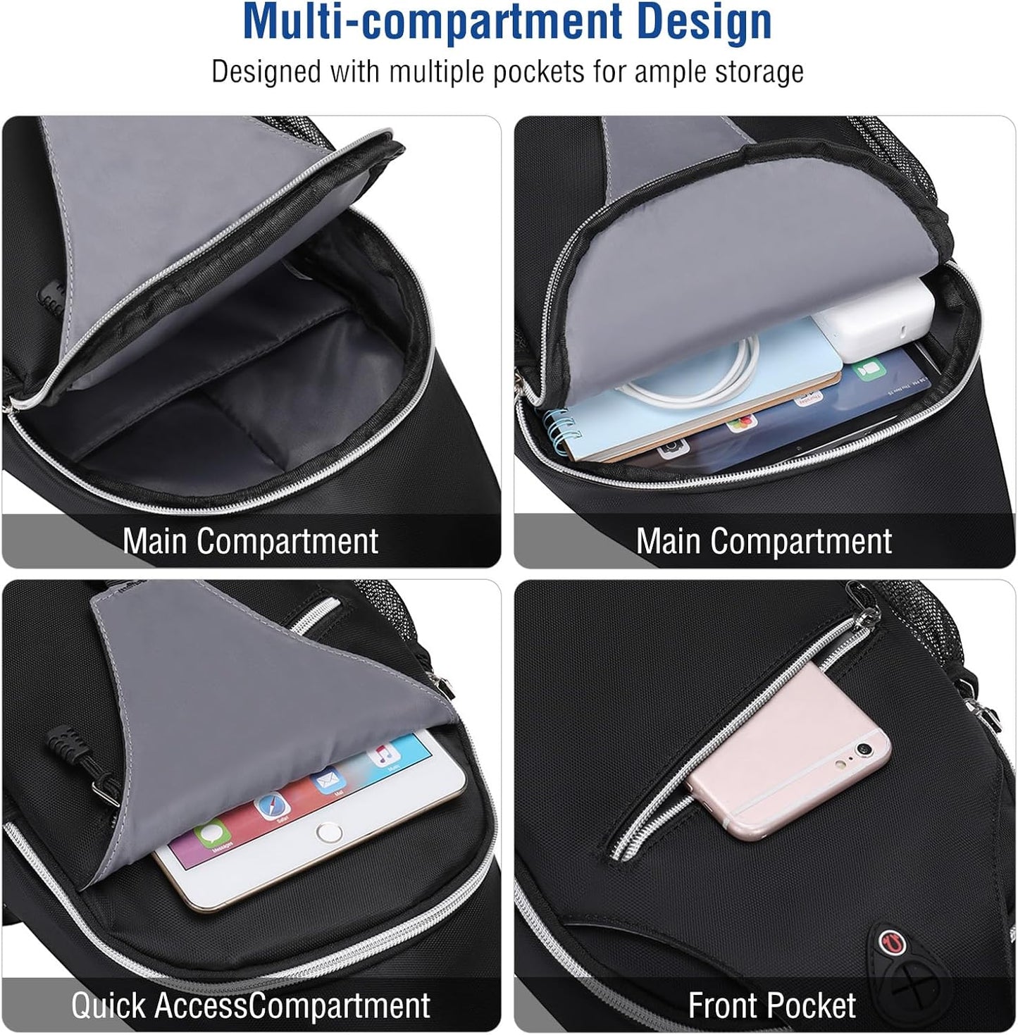 MOSISO Sling Backpack, Multipurpose Crossbody Shoulder Bag Travel Hiking Daypack