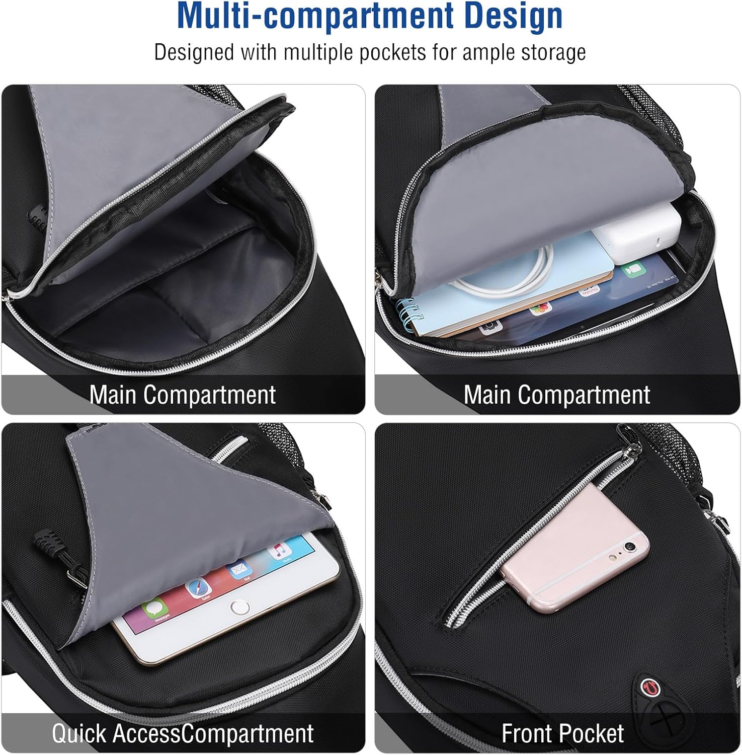 MOSISO Sling Backpack, Multipurpose Crossbody Shoulder Bag Travel Hiking Daypack
