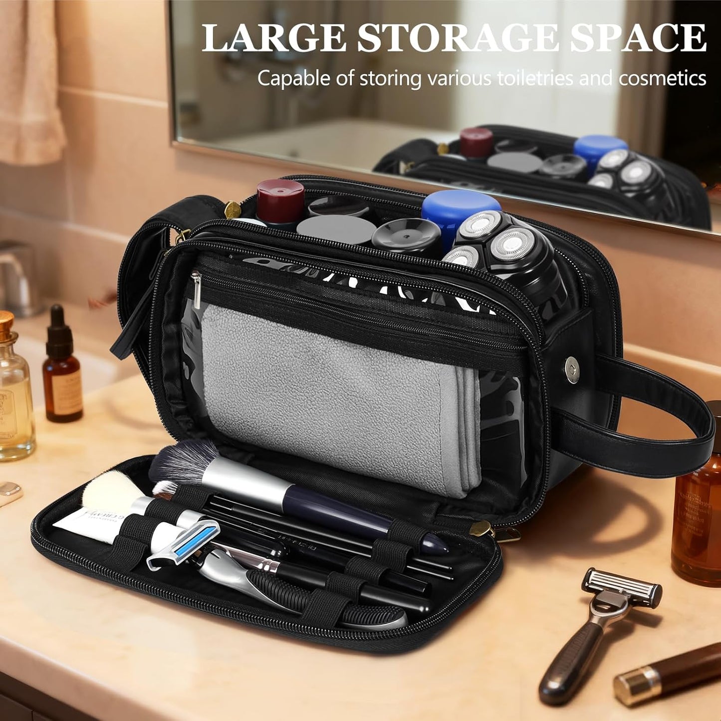Travel Toiletry Bag for Men,Mens Shaving Bags for Toiletries,Men's Toiletry Travel Bag