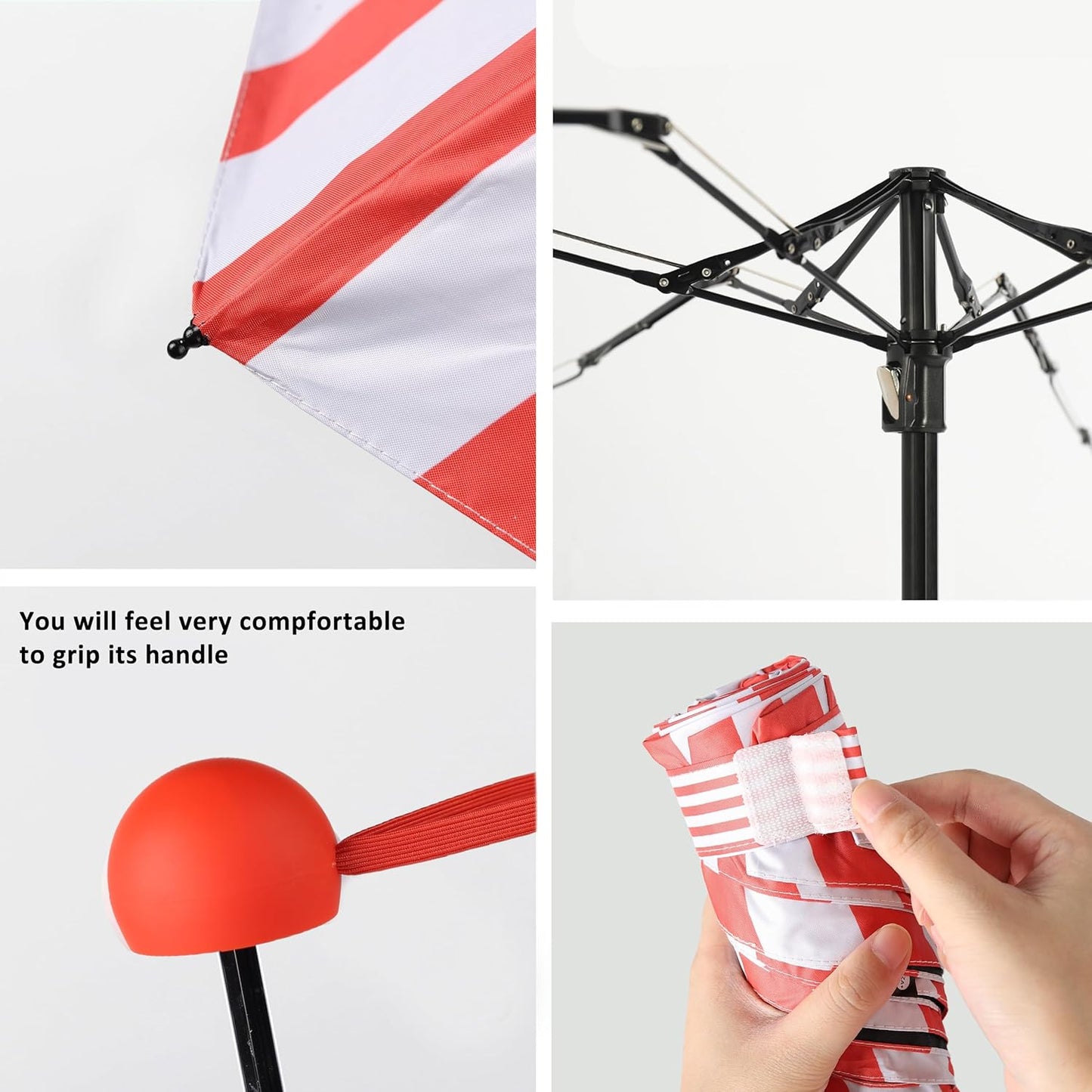 BAODINI Travel Essentials Mini Umbrella for Purse With Case Small Compact UV Sun Protection Lightweight Tiny Pocket Manual Open Close Umbrella for Women Kids and Men Fit Purse Backpack