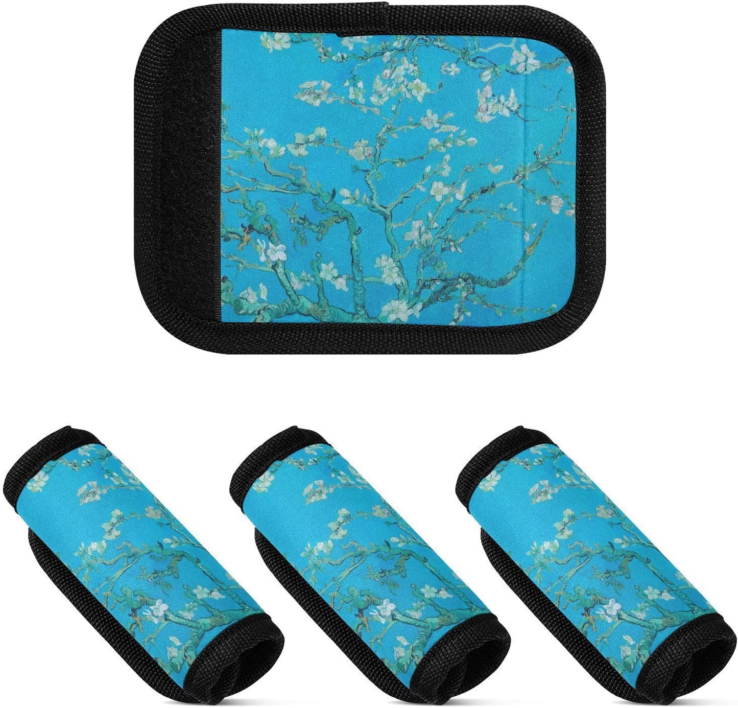 Van Gogh Almond Blossoms Blue 2 Pack Luggage Handle Wraps Covers for Suitcase Identifiers Bag Tags Travel Accessories