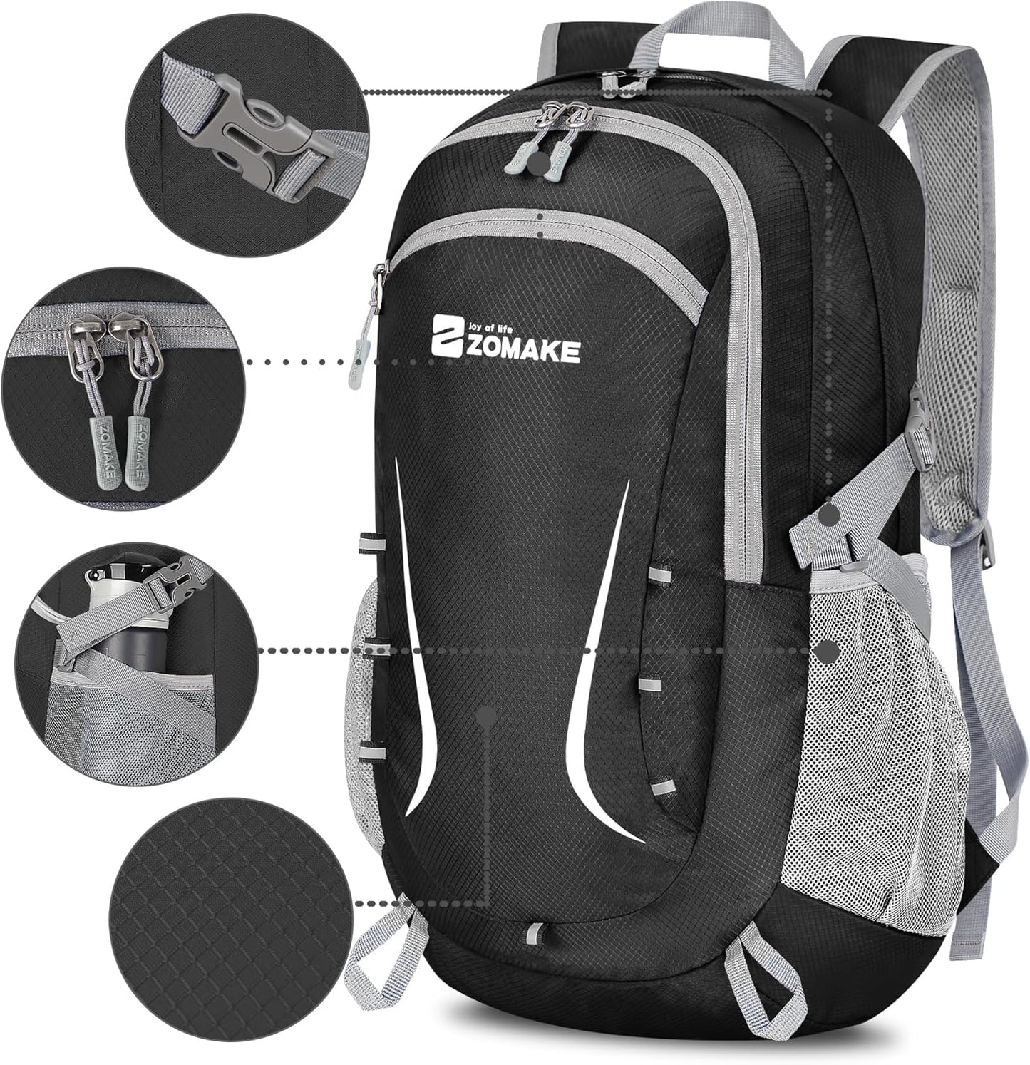 ZOMAKE Lightweight Packable Backpack 35L, Foldable Backpacks Water Resistant Collapsible Light