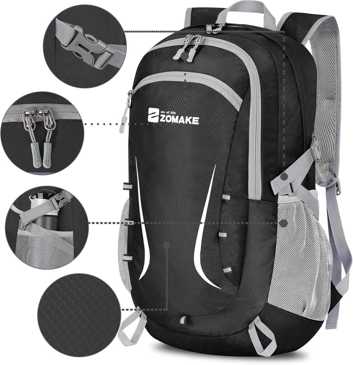 ZOMAKE Lightweight Packable Backpack 35L, Foldable Backpacks Water Resistant Collapsible Light
