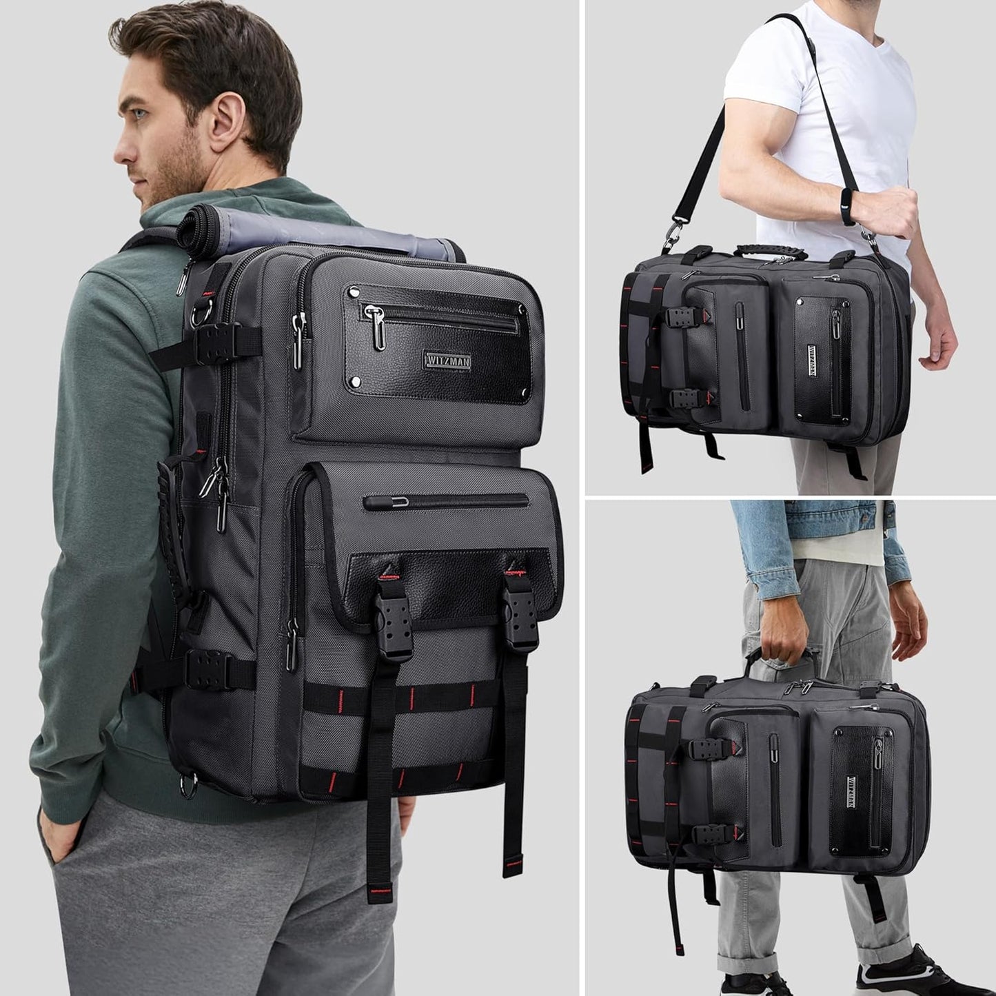 WITZMAN Carry On Travel Backpack for Men Duffle Bags Fit 17 Inch Laptop Airline Approved Laptop