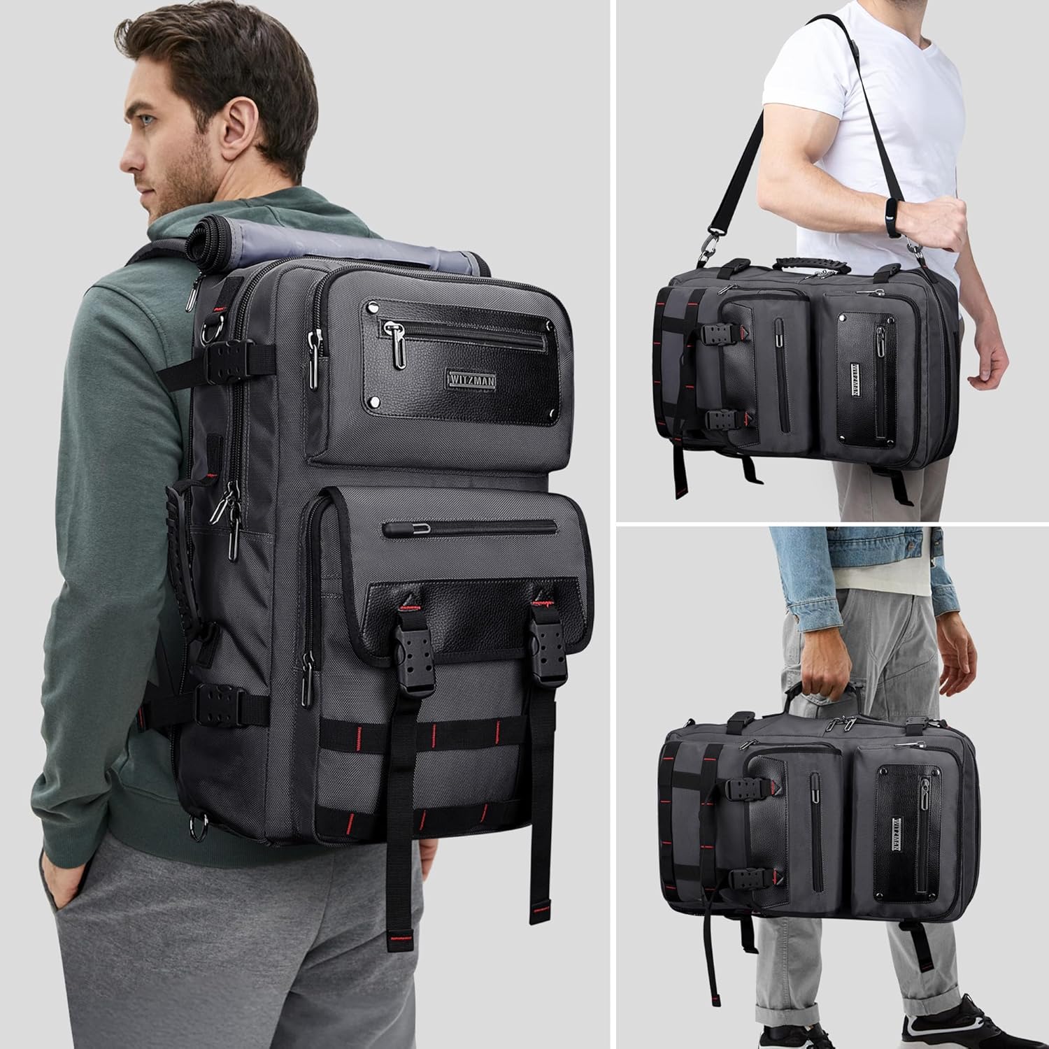 WITZMAN Carry On Travel Backpack for Men Duffle Bags Fit 17 Inch Laptop Airline Approved Laptop