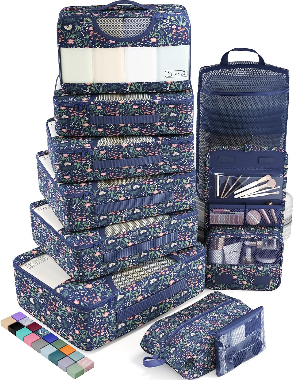 Veken 10 Set Packing Cubes for Travel Essential, Suitcase Organizer Bags in 4 Sizes, Carry-On
