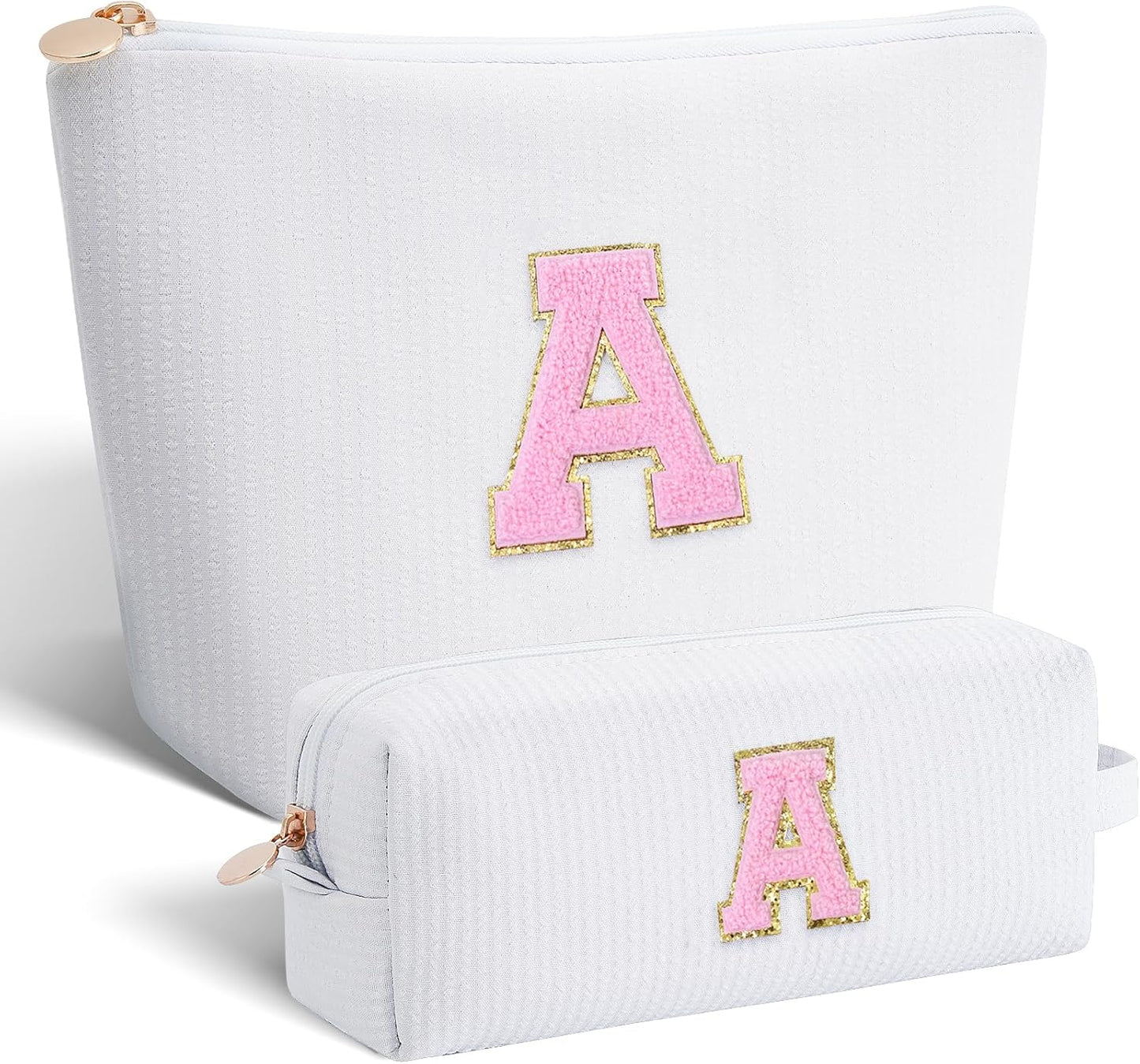 Makeup Bag Set Initials Cosmetic Bag,Gifts for 10 11 12 13 14 15 16 17 18 Years Old Girl Girlfriend