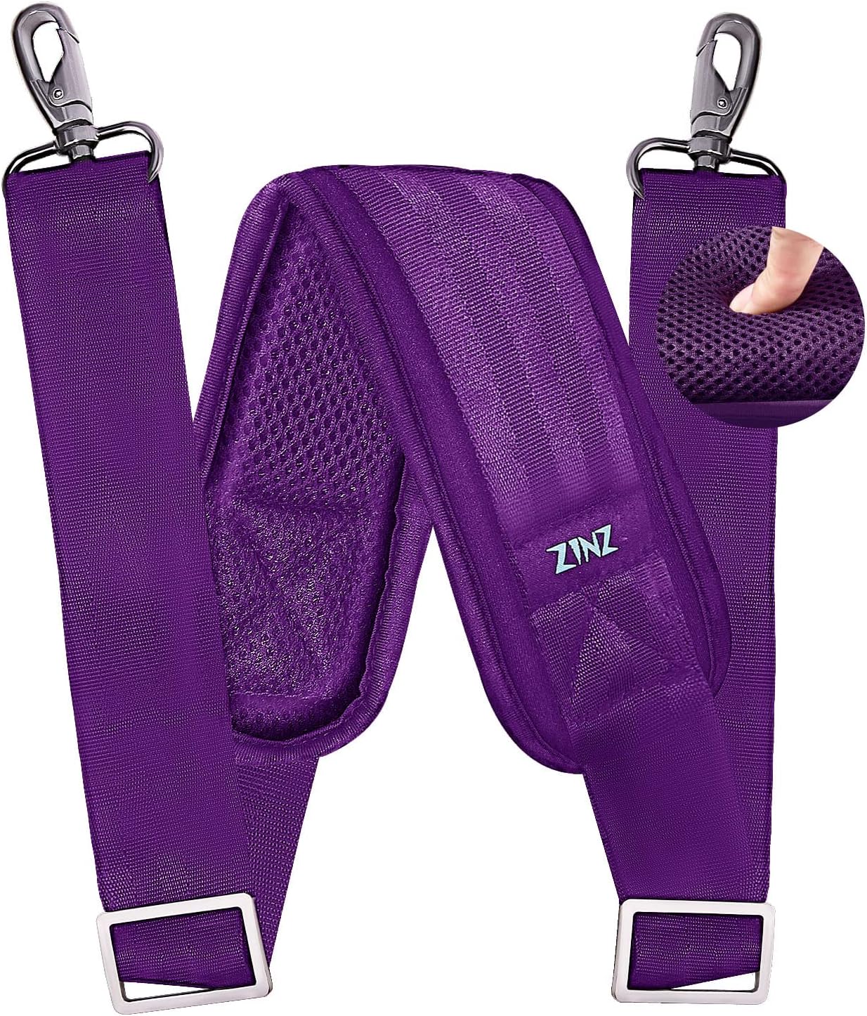 ZINZ 79 inch Shoulder Strap, Extra-thick Fixed Cushion Pad and Dual Clasps Universal Replacement
