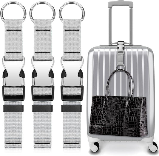 Amylove 3 Pcs Add a Bag Luggage Straps Gripper Heavy Duty Jacket Valises Strap for Travel Belt with Buckle Adjustable Baggage