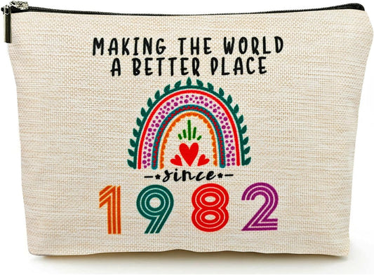 43rd Birthday Gifts Women Makeup Bag, Happy 43rd Birthday Decorations Woman, Best 43 Year Old Gifts Ideas for Her, Mom, Wife, Sister, Mothers Day, 1982 Anniversary Party Favors, Christmas