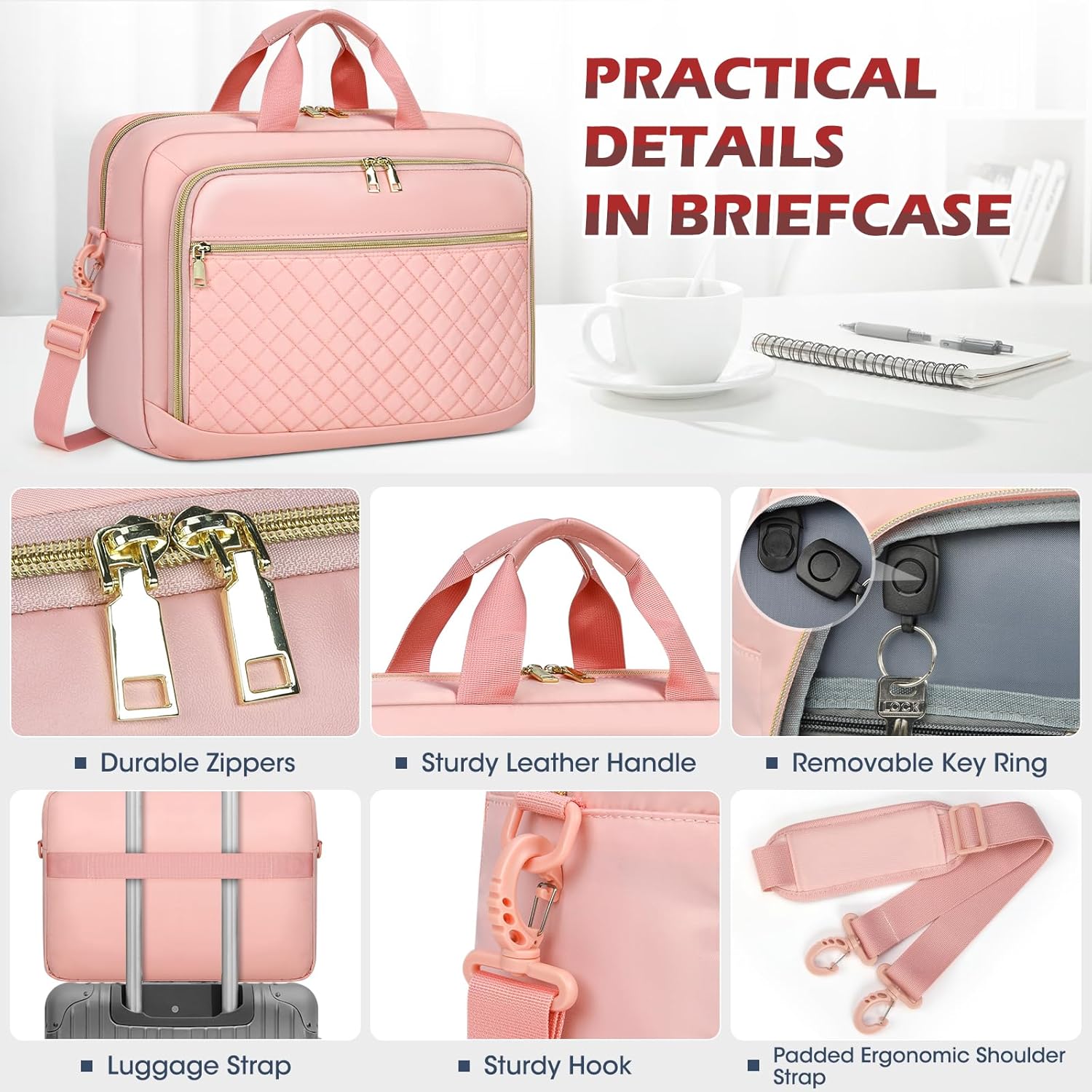 NEWHEY Laptop Bag 17.3 Inch Laptop Briefcase for Women Men Waterproof Shoulder Messenger Bag Large