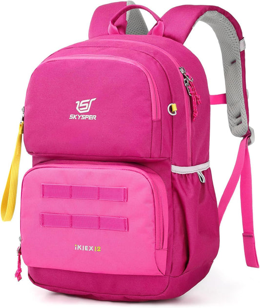 SKYSPER Kids Backpack for School 15" H Kindergarten Elementary Bookbag Children Travel Daypack for Camping