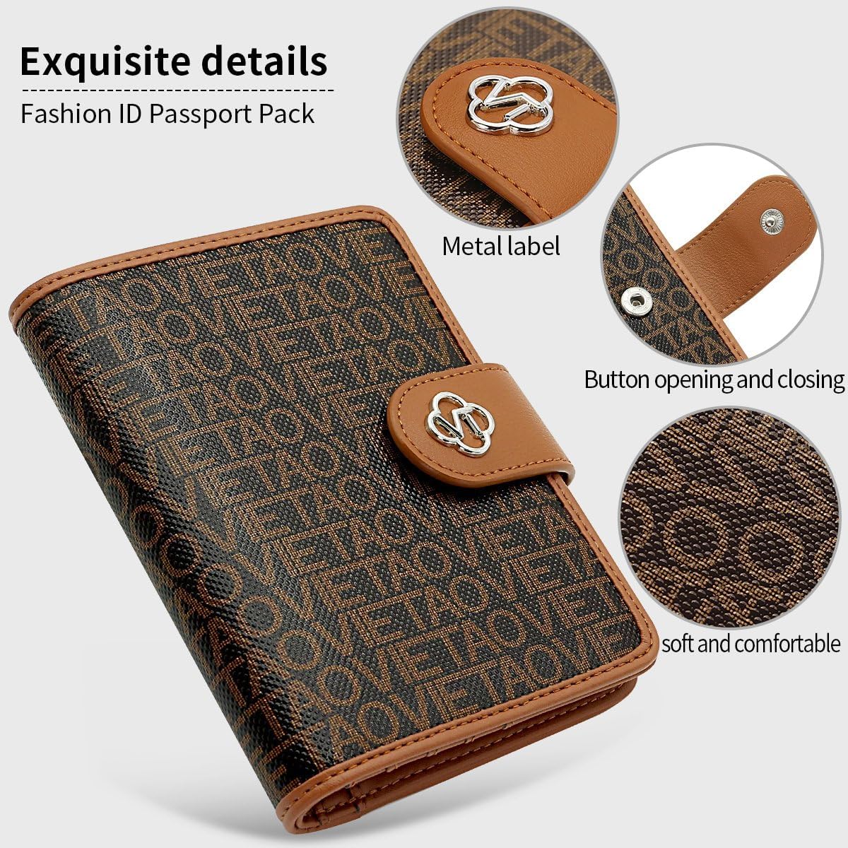 Passport Holder Wallet Bag with AirTag Holder, Card Slots and Passport Solt Ticket Cash Solt, Photo