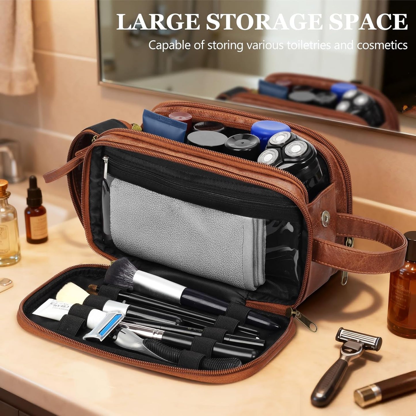 Travel Toiletry Bag for Men,Mens Shaving Bags for Toiletries,Men's Toiletry Travel Bag