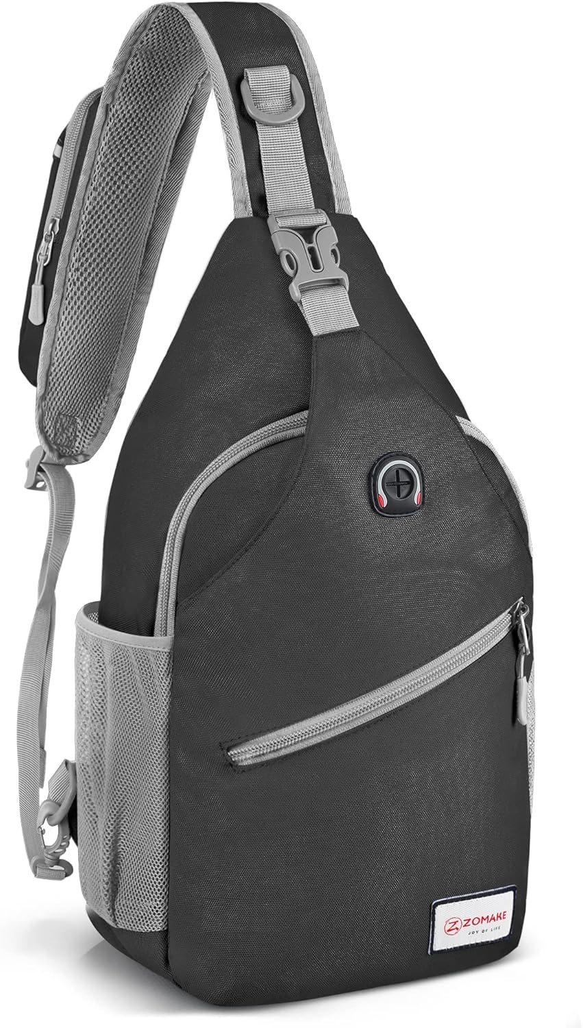 ZOMAKE Sling Bag,Small Crossbody Sling Backpack,Water Resistant Shoulder Daypack for Travel,Anti Thief Chest Bag for Hiking(Black(New))