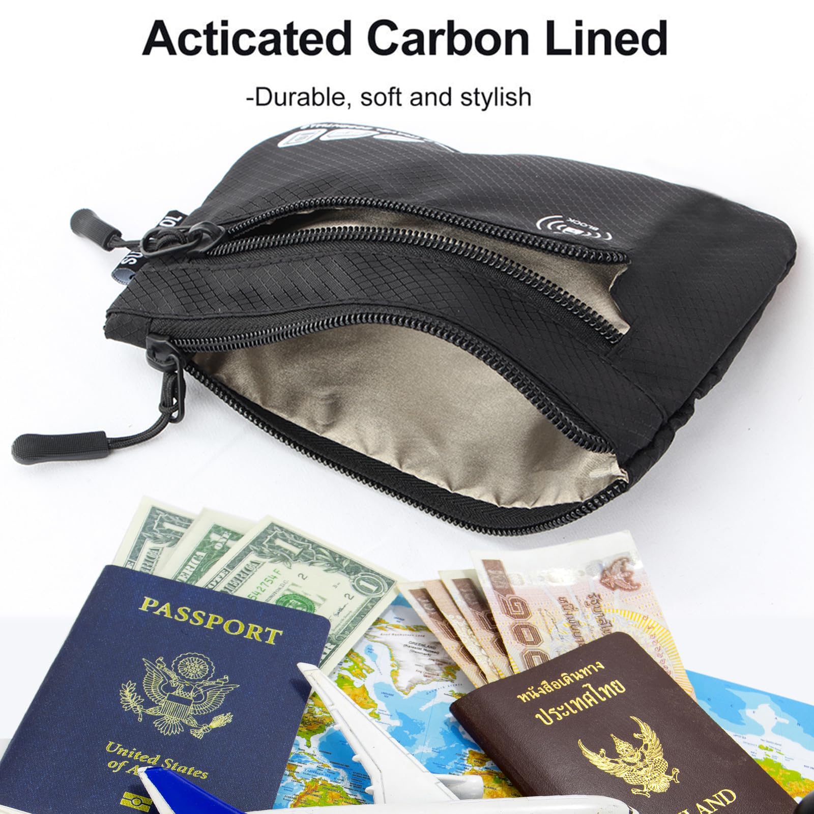 SUPACOOL Passport Holder Bag, Travel Wallet for Men Women Family, Passport Pouch, Card Holder