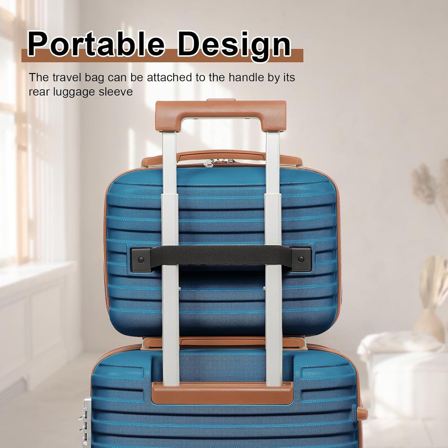Joyway Carry on 20Inch &24 In Checked Luggage Set, 2-Piece Expandable Suitecase Set with Spinner Wheel, Hard Shell Suitcase with TSA Lock(Navy Blue)