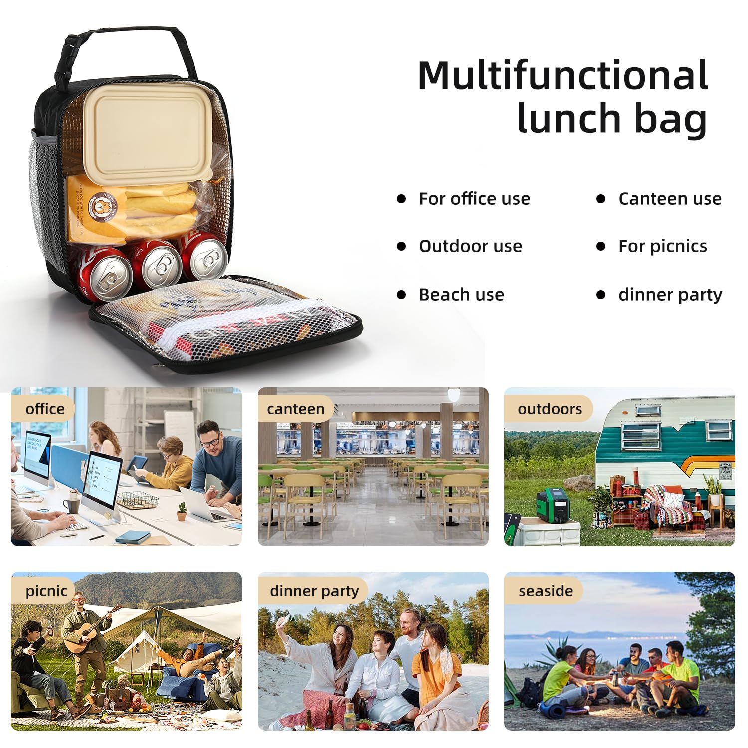 Lovoeo Lunch box Lunch bag for men women Insulated Lunchbox Lunch bags for Work Picnic Travel