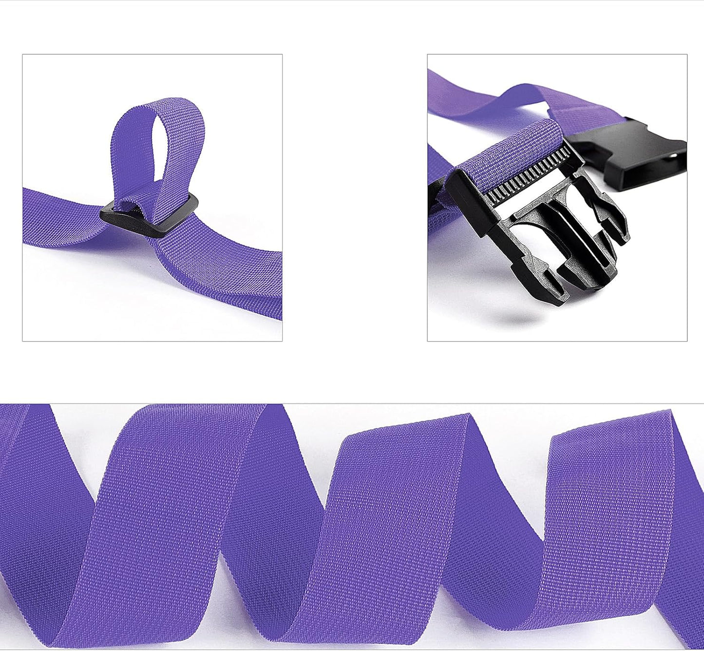 4Pcs Luggage Straps for Suitcase Travel Accessories TSA Approved, 80In Long Belts to Keep Your Suitcase Secure, Adjustable Bag Straps with Quick-Release Buckle for Travel Bag Closure, Purple