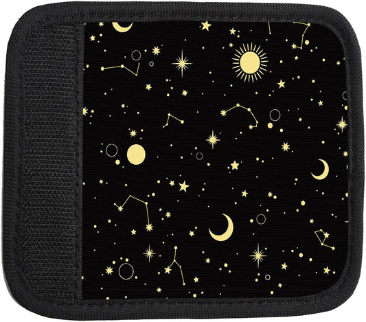 2 Pack Luggage Handle Wrap Travel Tags - Set of Luggage Tags for Suitcases, Identifiers, Marker, and Handle Covers - Cruise Accessories and Travel Gifts（Cute Moon Star