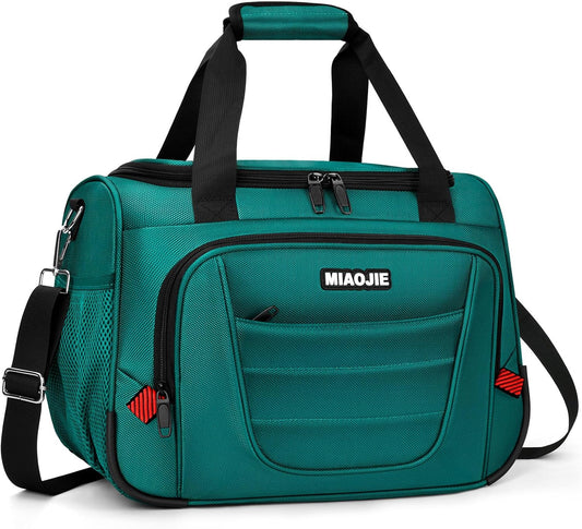 Underseat Carry On luggage Bag Airplanes Personal Item Bags, Gym Bag for Men Weekender Overnight Travel Tote Bag Shoulder Small Softside Carry on Luggage Travel Duffel Bags For Men,16 IN Peacock Green