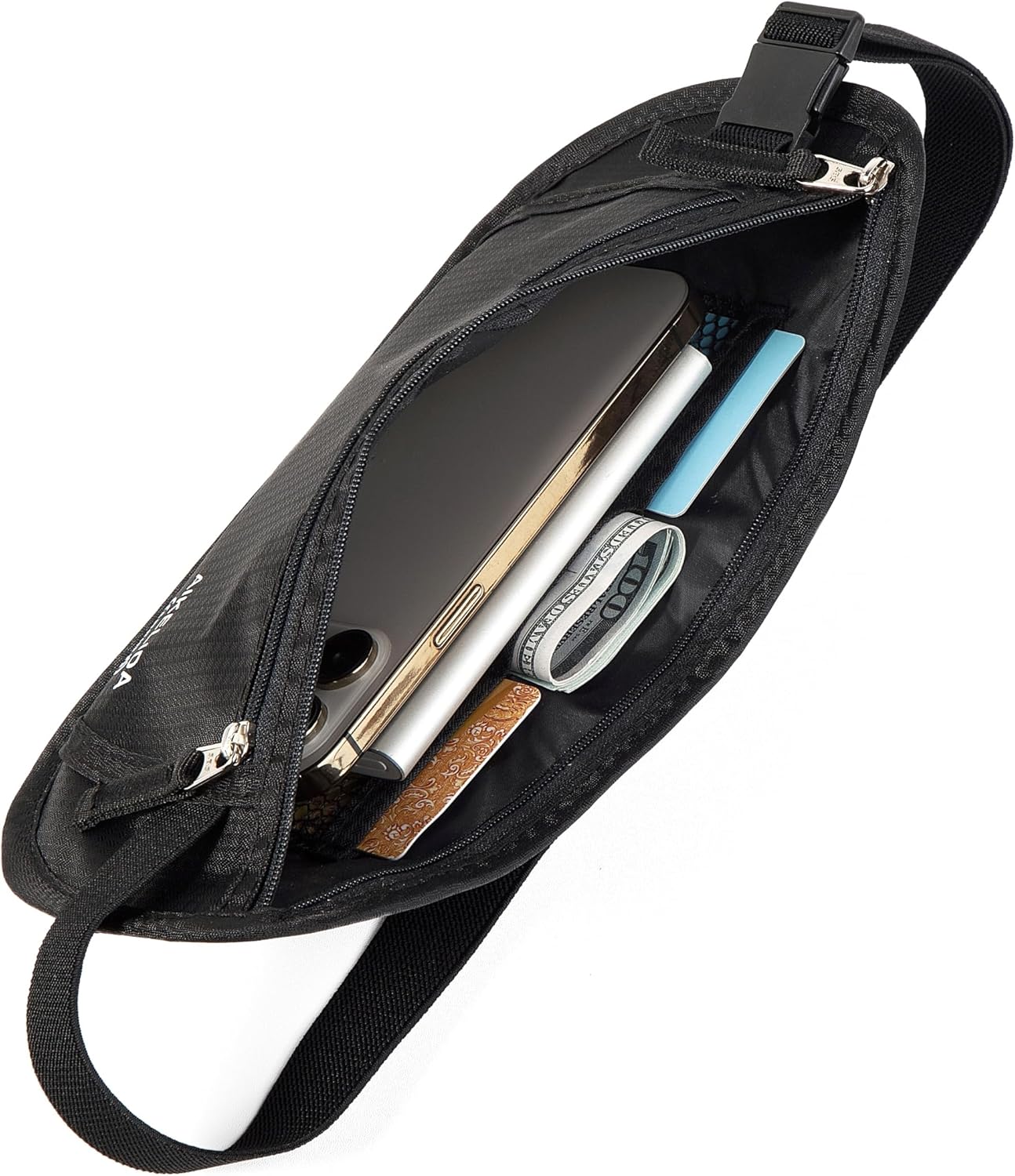 Travel Money Belt - Slim Passport Holder Travel Wallet with RFID Blocking Travel Pouch Undercover