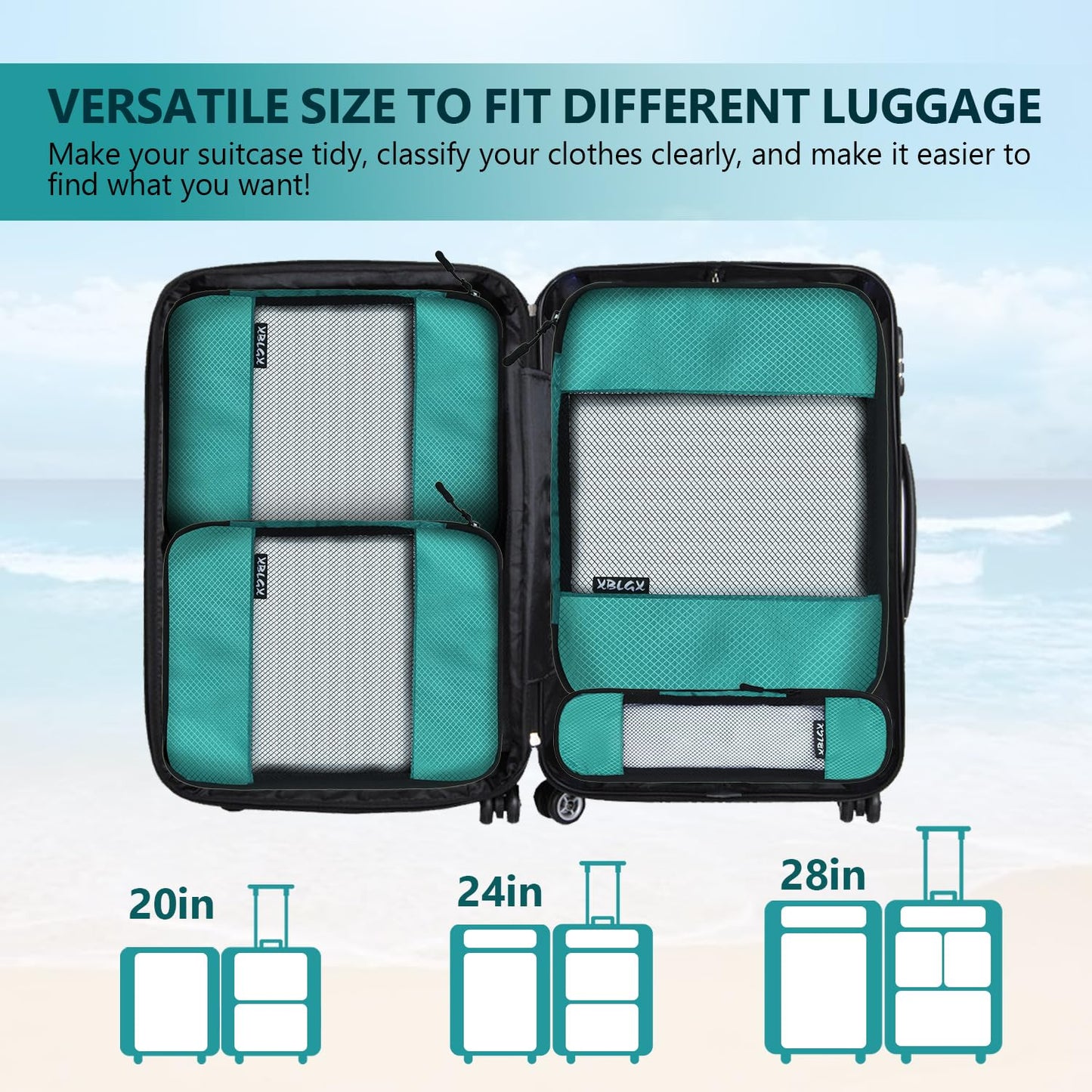 Compression Packing Cubes for Suitcases,5 Set Travel Essentials, Lightweight Luggage Organizer