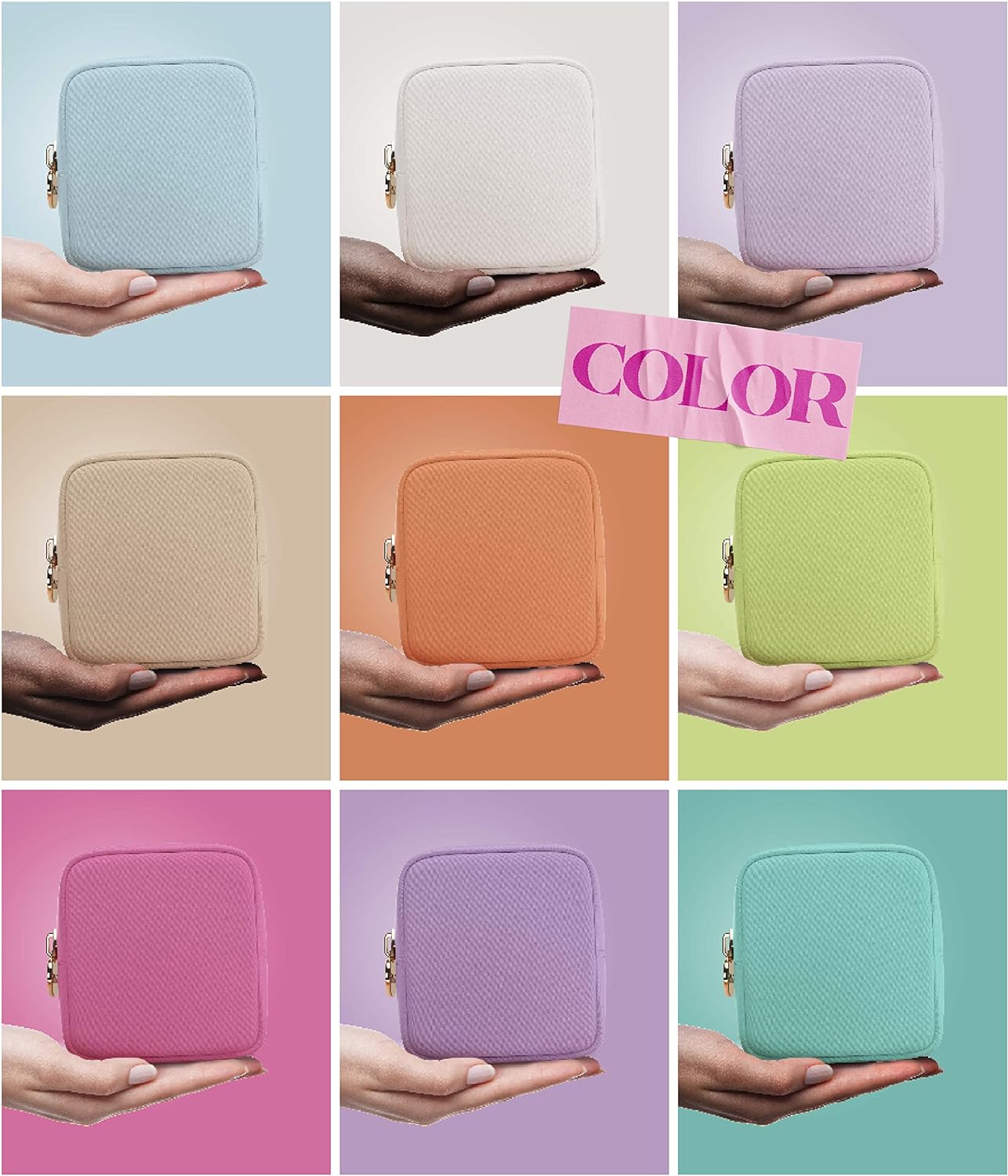 Embla Makeup Bag Travel Cosmetics Pouch and Toiletry Bag, Nylon Zipper Pouch Purse, Cute Make Up