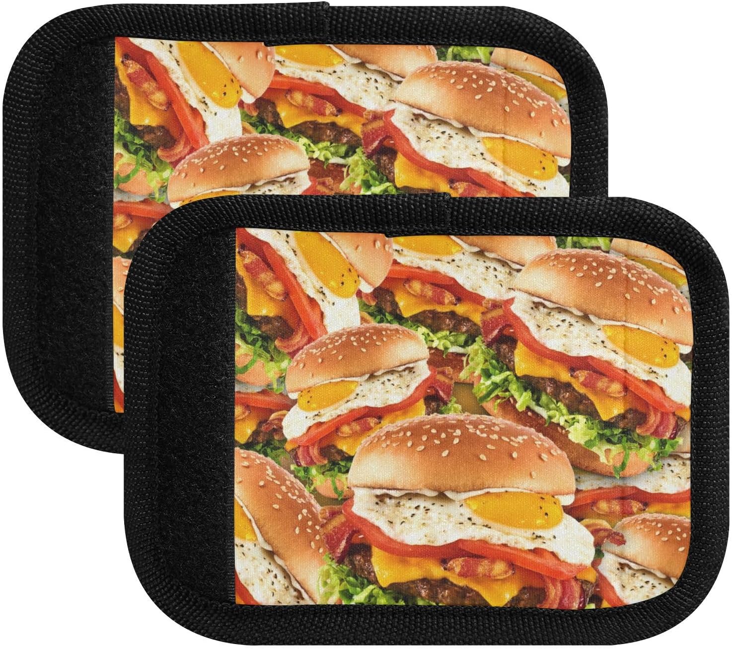 Hamburger 2 Pack Luggage Handle Wrap for Suitcase Luggage Identifier Travel Tags Handle Protection